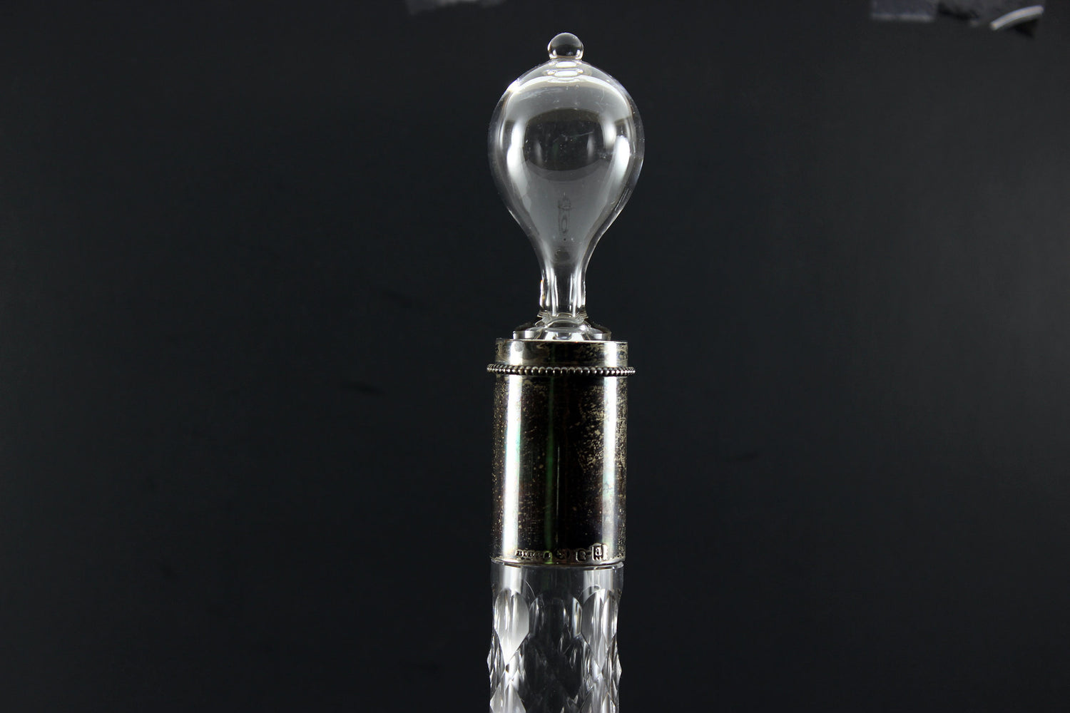 Brilliant Cut Glass Decanter with Sterling Collar