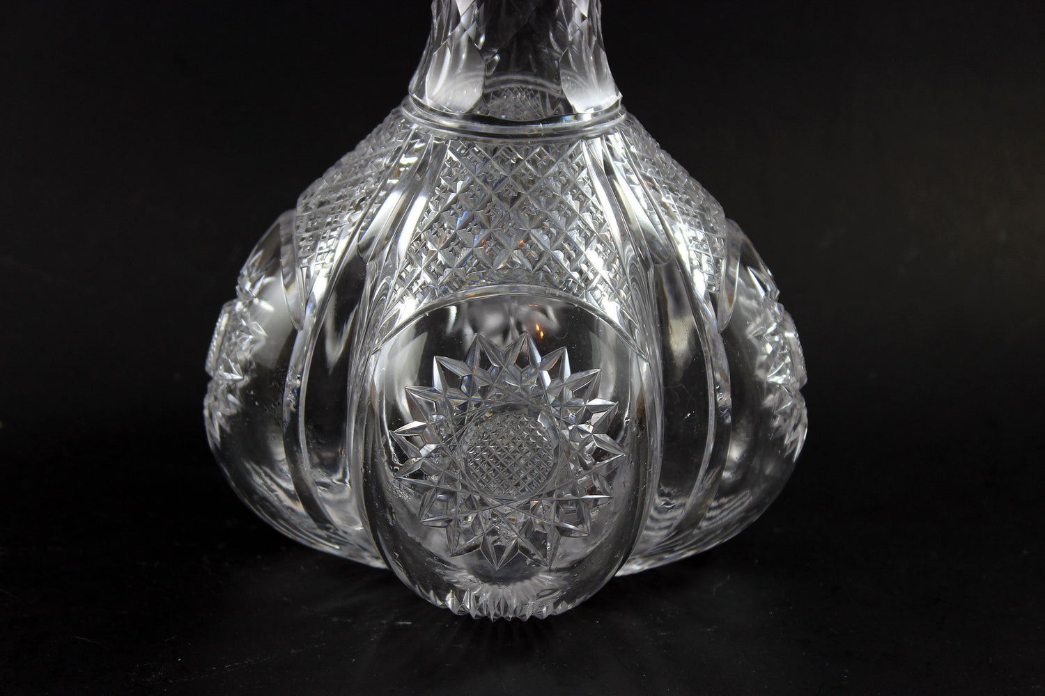 Brilliant Cut Glass Decanter with Sterling Collar