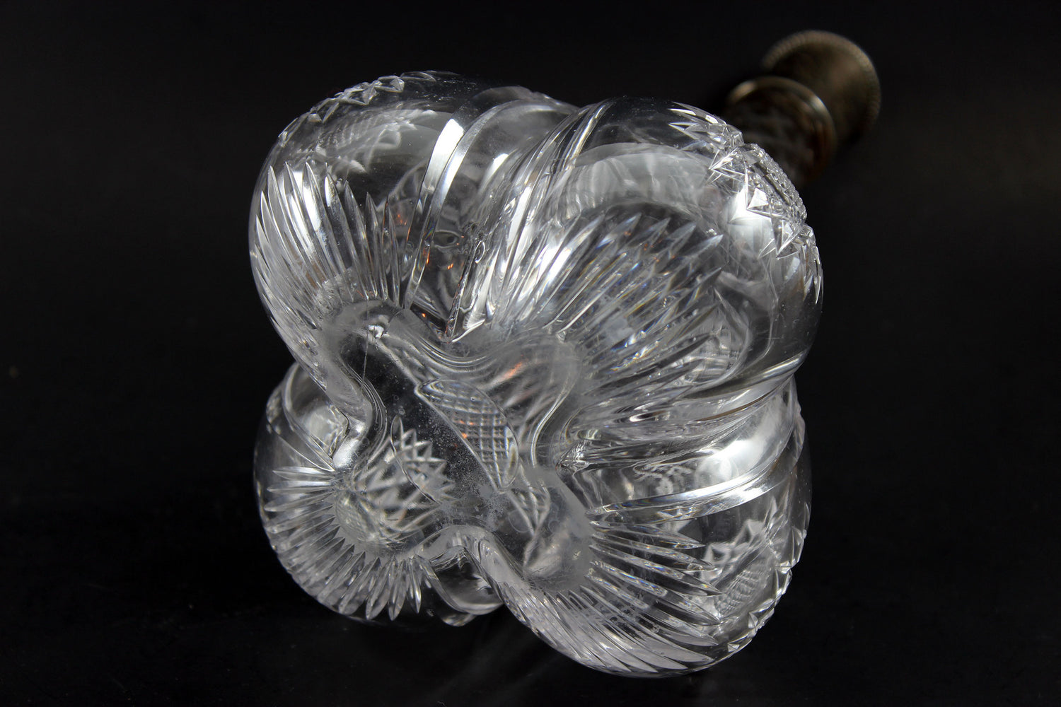 Brilliant Cut Glass Decanter with Sterling Collar