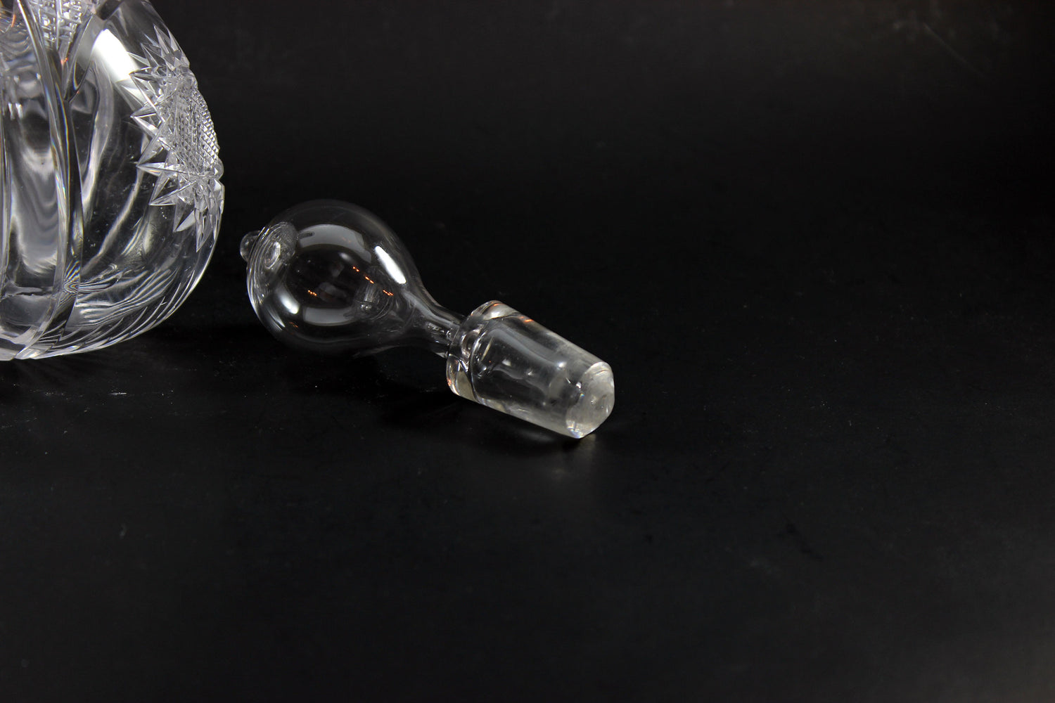 Brilliant Cut Glass Decanter with Sterling Collar