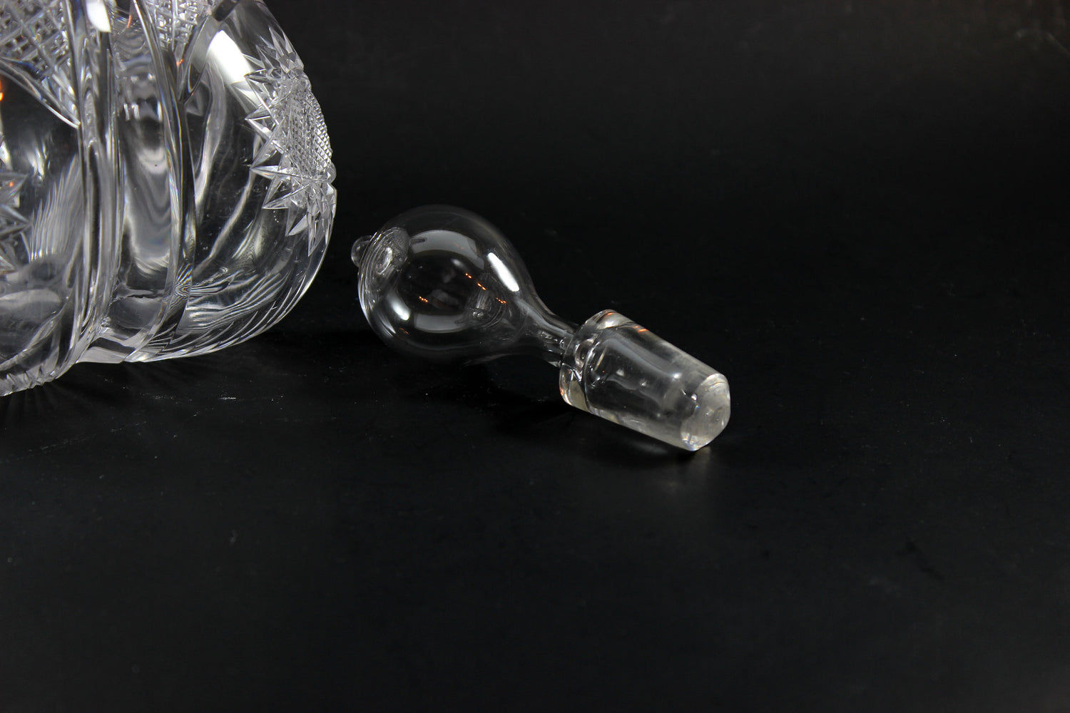 Brilliant Cut Glass Decanter with Sterling Collar