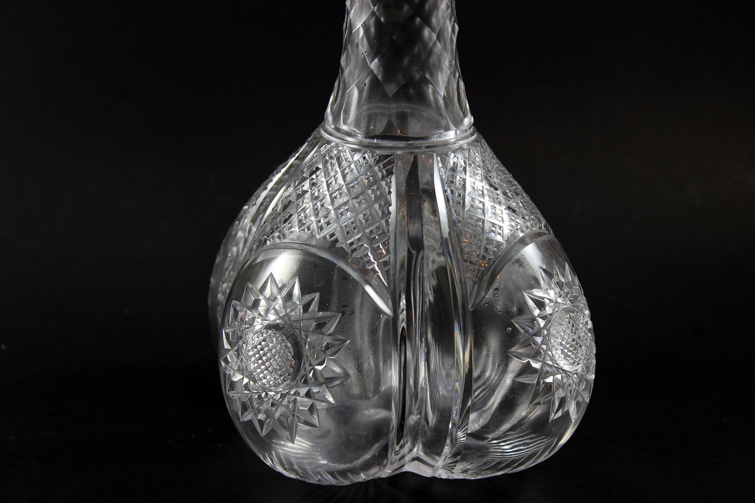 Brilliant Cut Glass Decanter with Sterling Collar