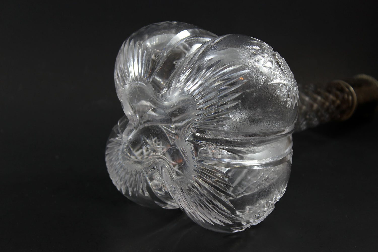 Brilliant Cut Glass Decanter with Sterling Collar