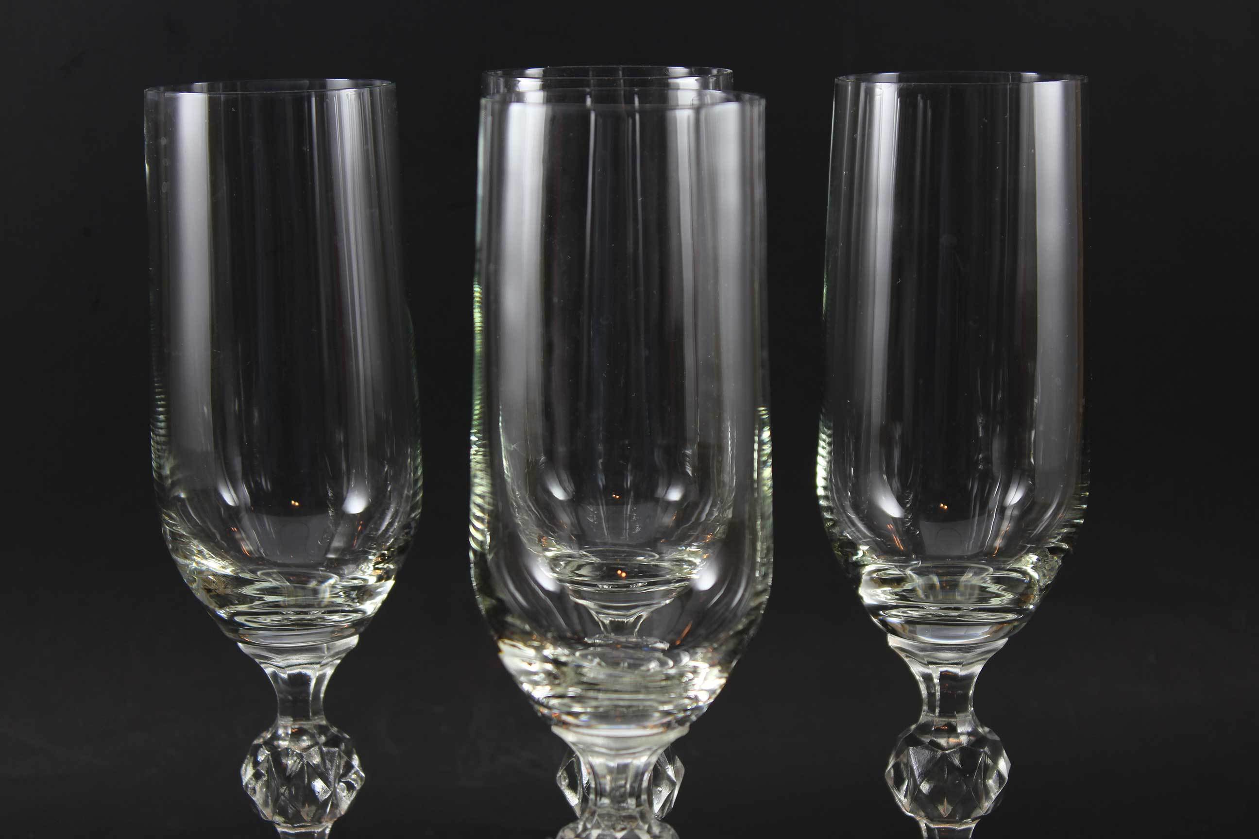 Bohemia Crystal, Champagne Flutes, Claudia Pattern