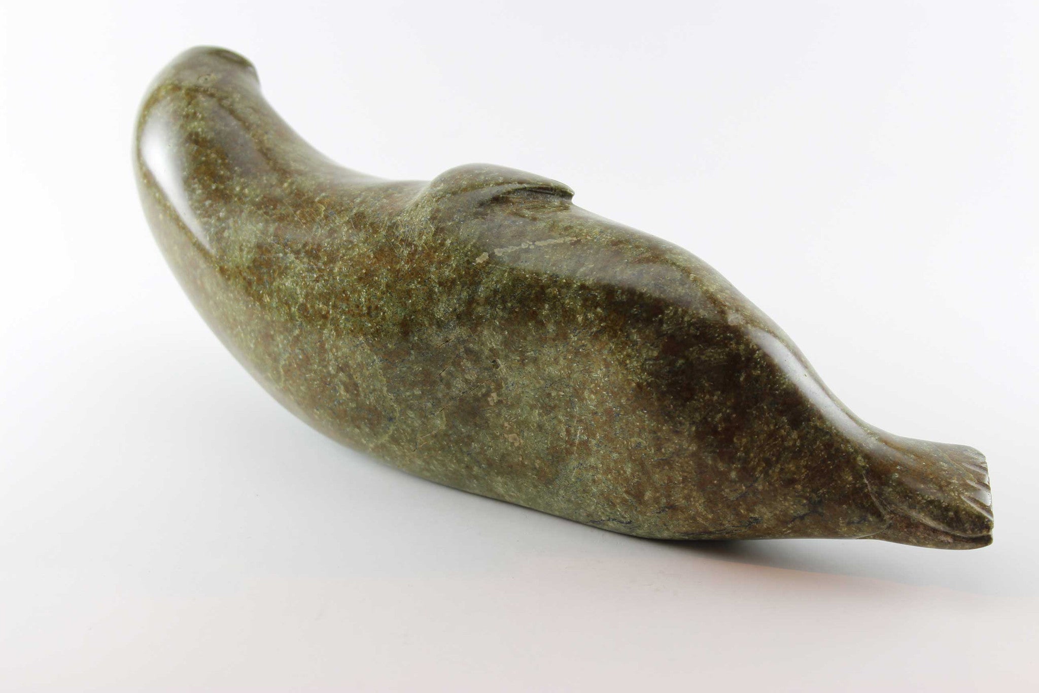 Inuit Sculpture-Large Brown Seal-Joanasie Lyta