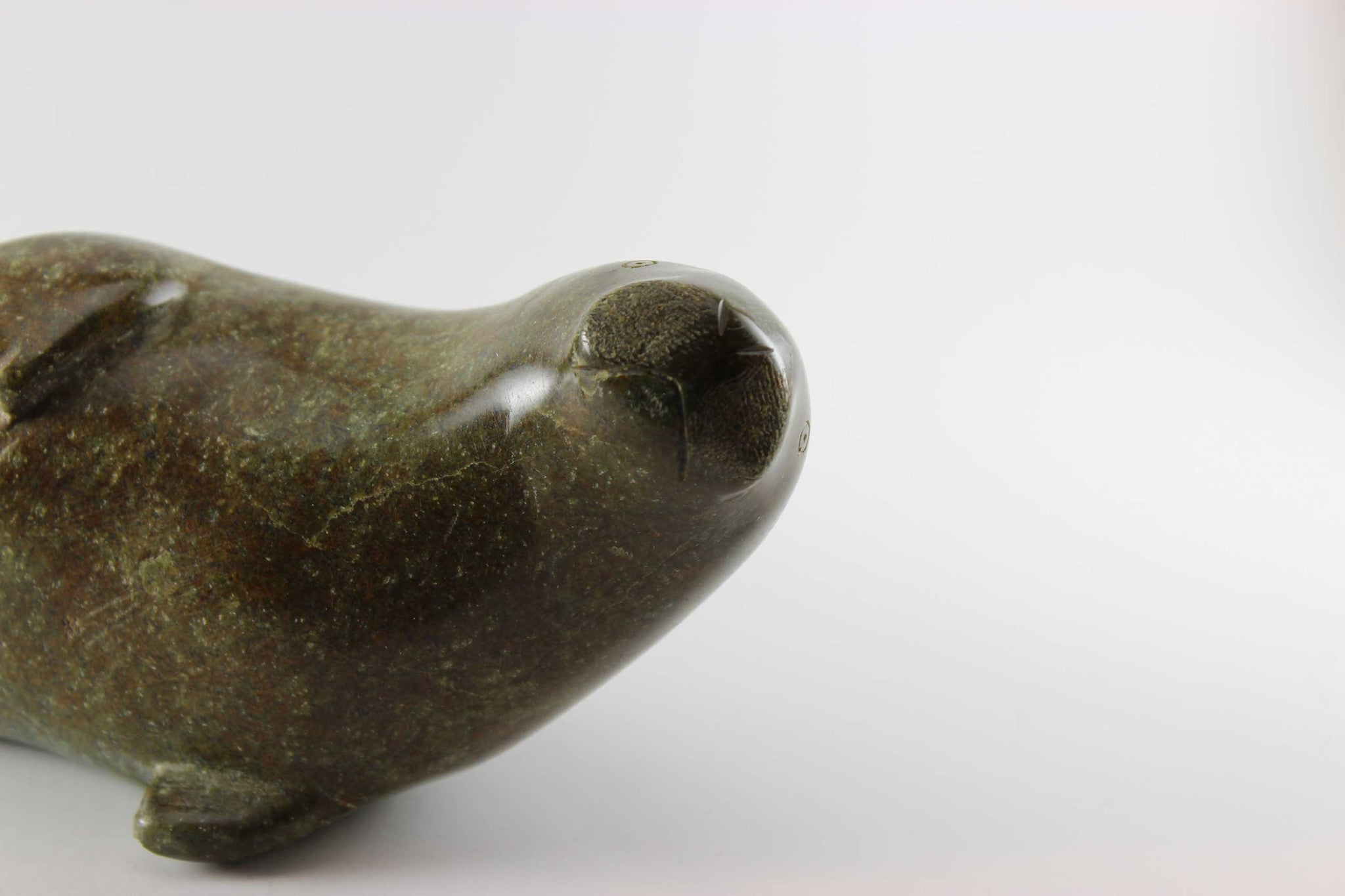 Inuit Sculpture-Large Brown Seal-Joanasie Lyta