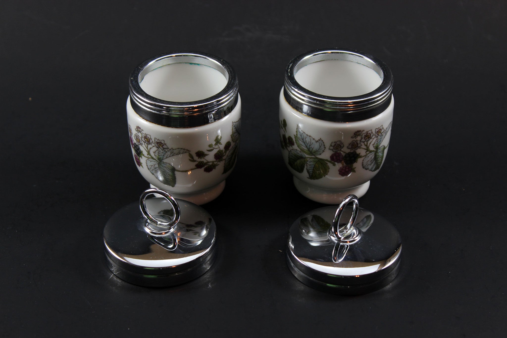 Royal Worcester - Lavinia Pattern Egg Coddlers (2)