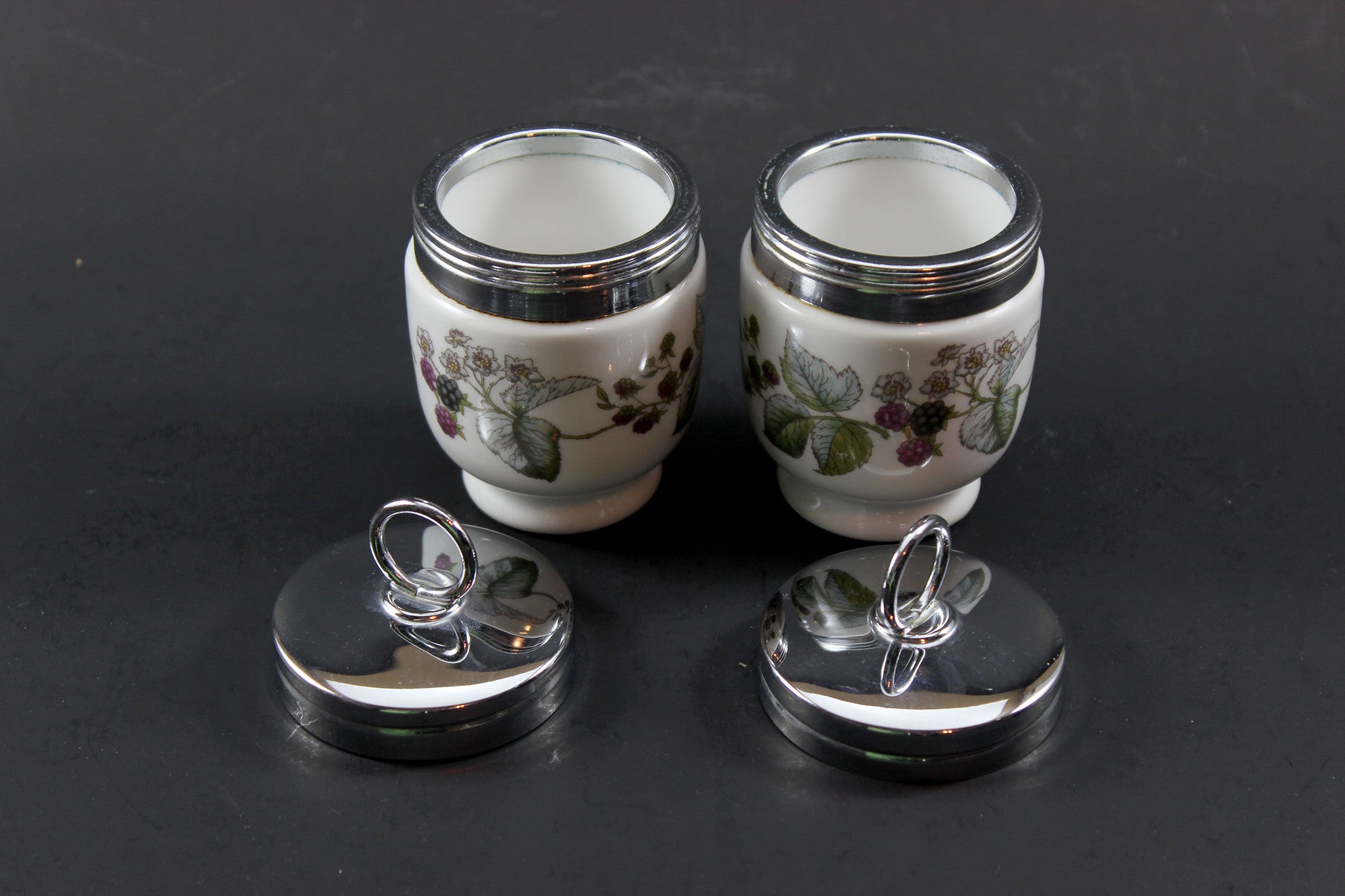 Royal Worcester - Lavinia Pattern Egg Coddlers (2)
