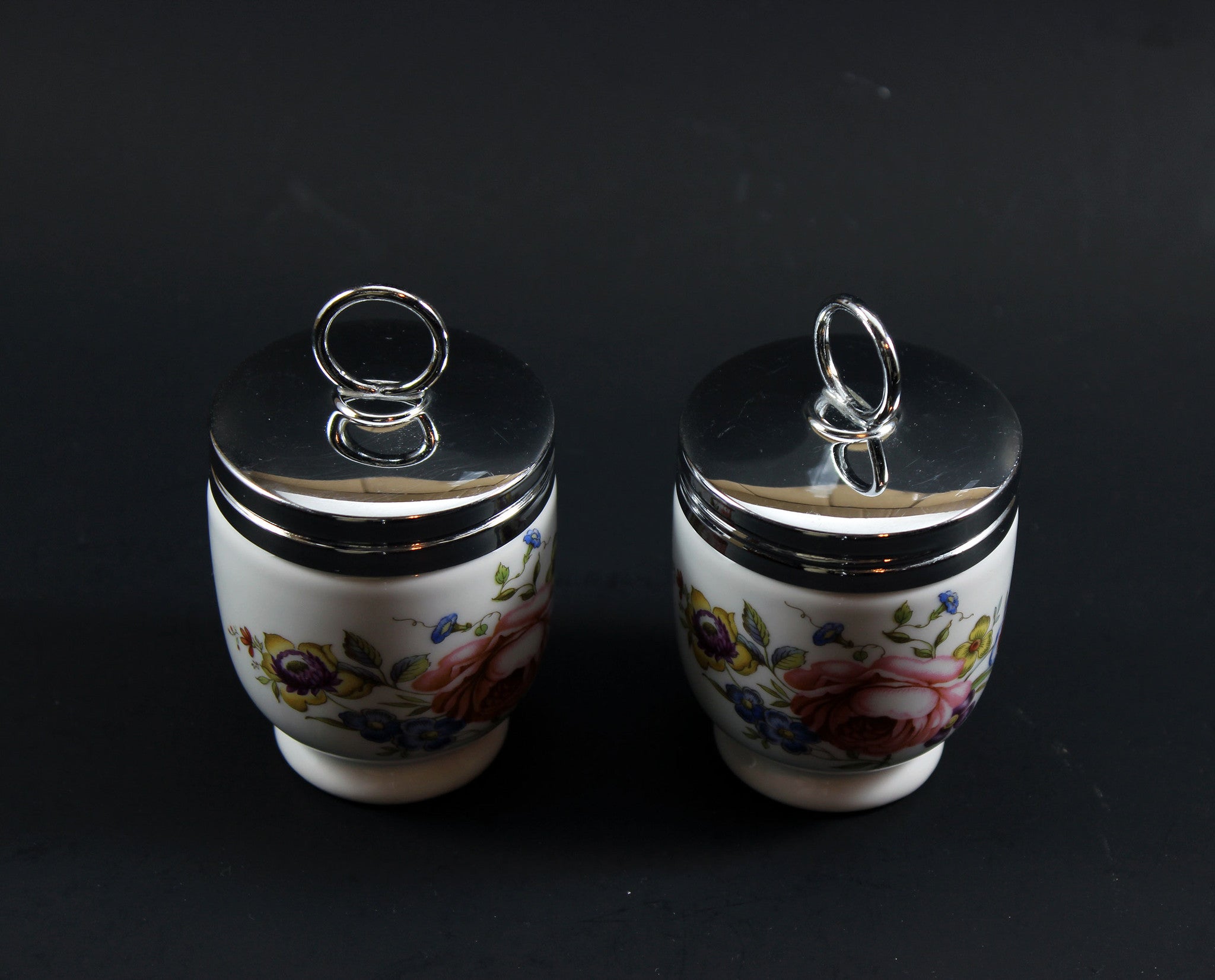 Royal Worcester Egg Coddler, Bournemouth Rose Pattern (2)