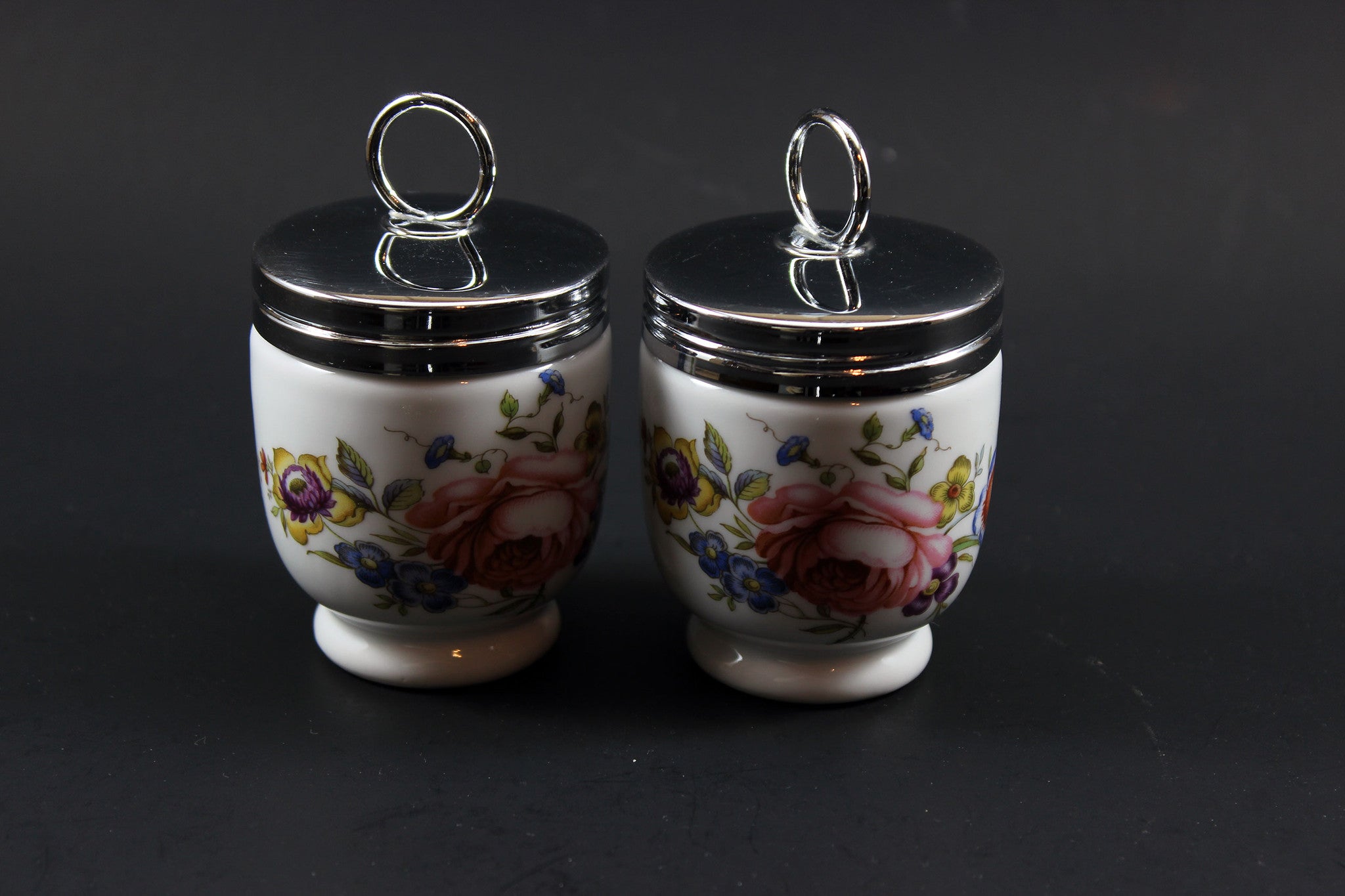 Royal Worcester Egg Coddler, Bournemouth Rose Pattern (2)