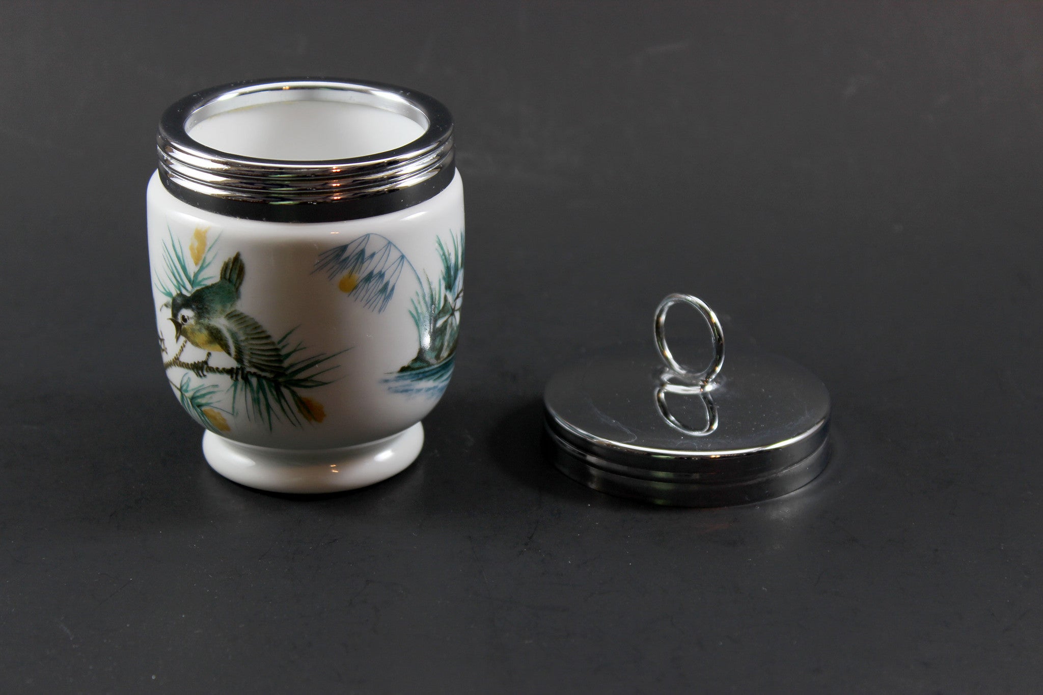 Royal Worcester Egg Coddlers, Wren and Finches Birds