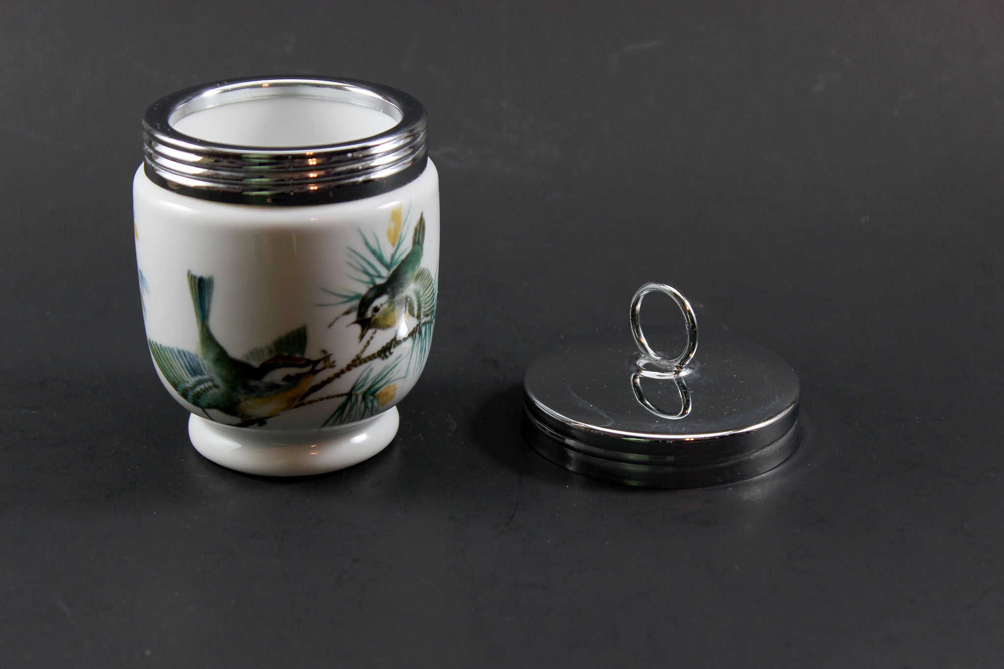 Royal Worcester Egg Coddlers, Wren and Finches Birds