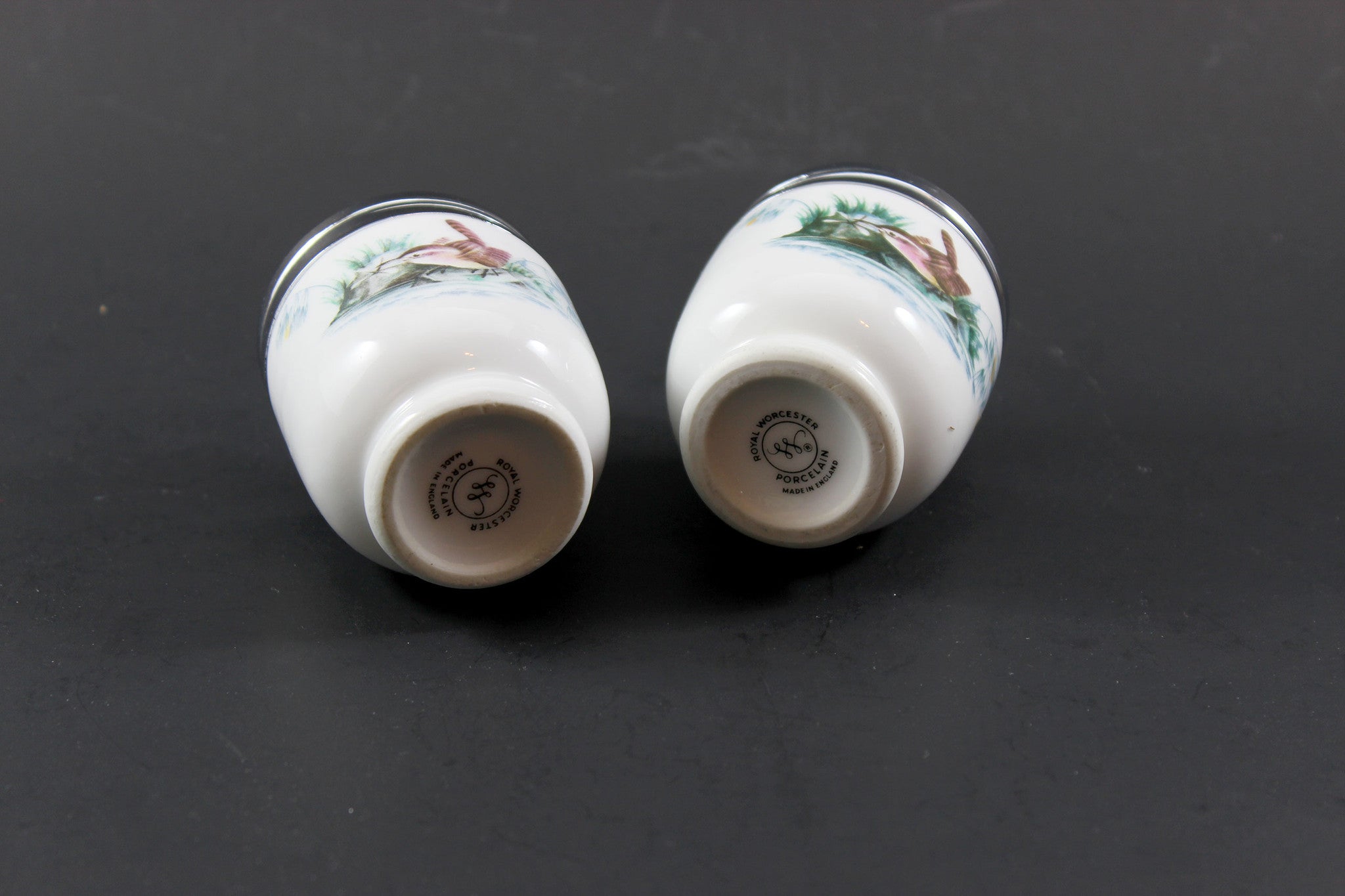 Royal Worcester Egg Coddlers, Wren and Finches Birds