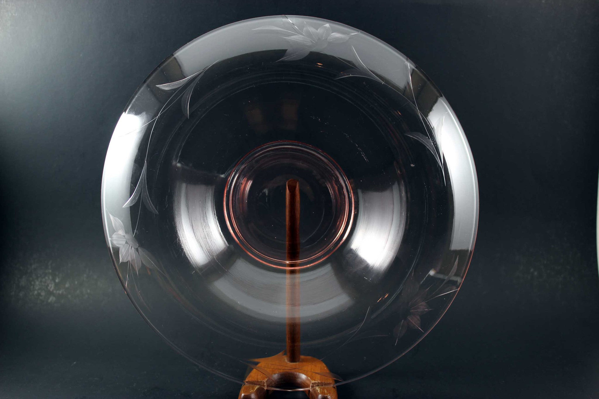 Cambridge Glass Rose Lady, Lancaster Glass Console Bowl