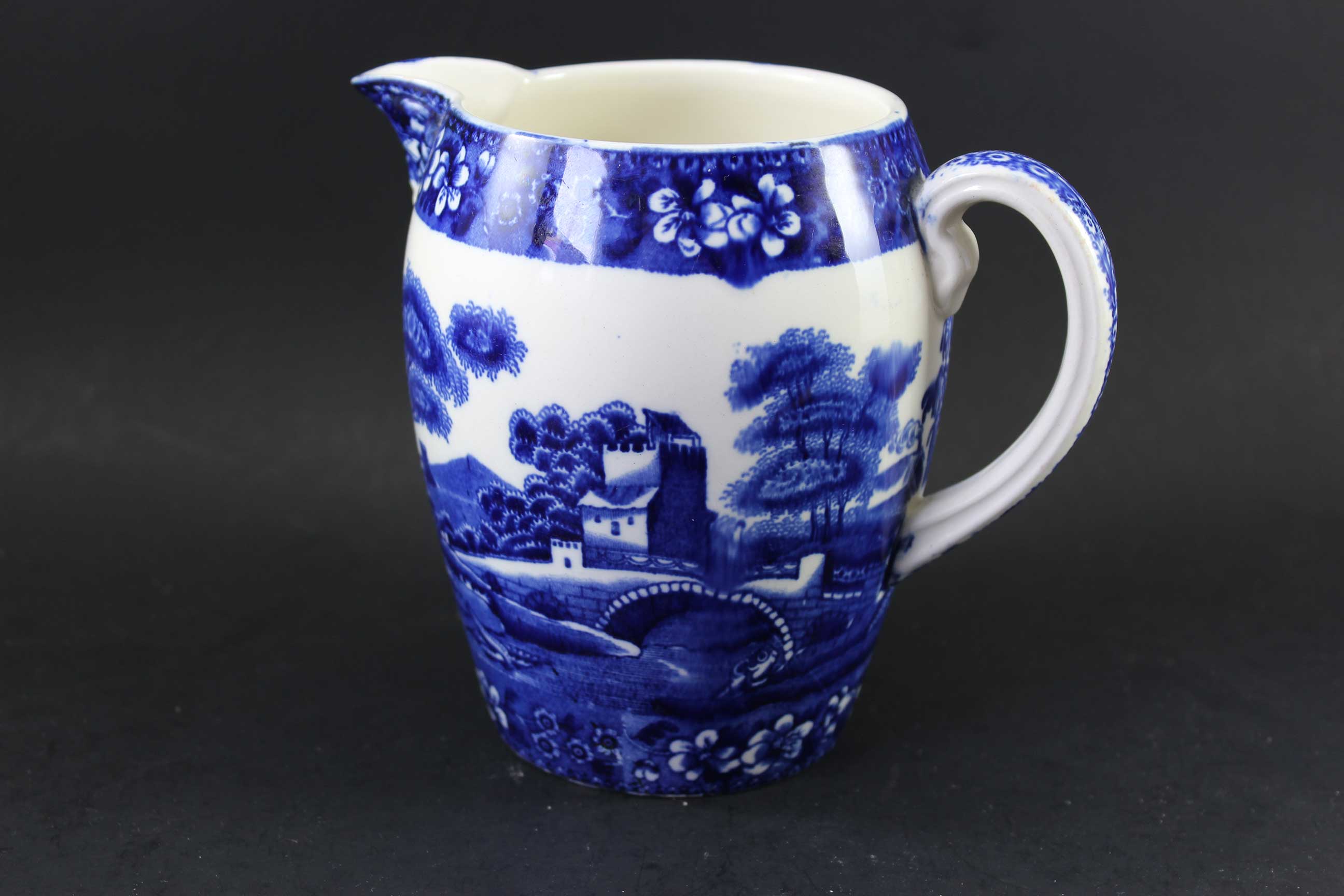 Antique Copeland Spode Blue Tower Jug / Pitcher