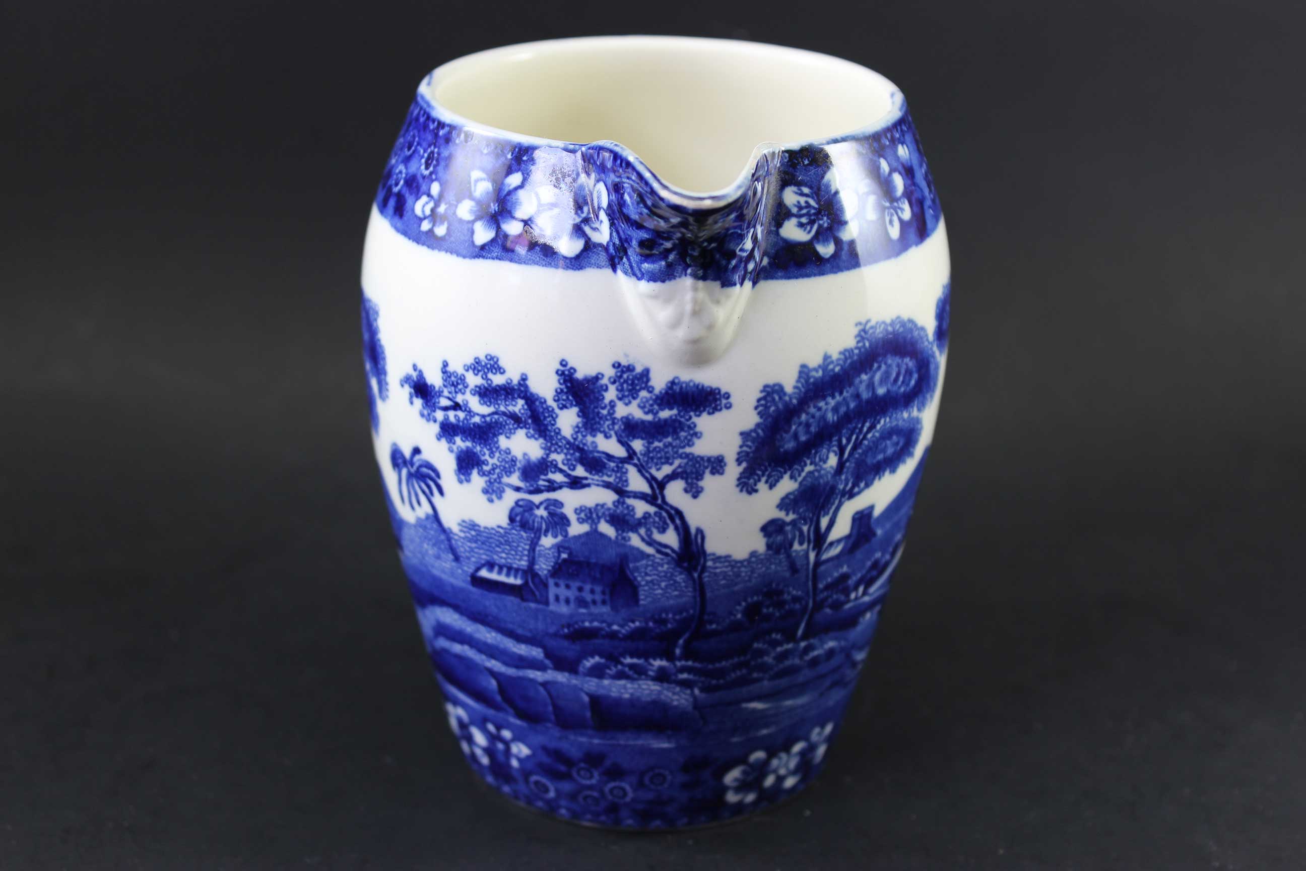 Antique Copeland Spode Blue Tower Jug / Pitcher