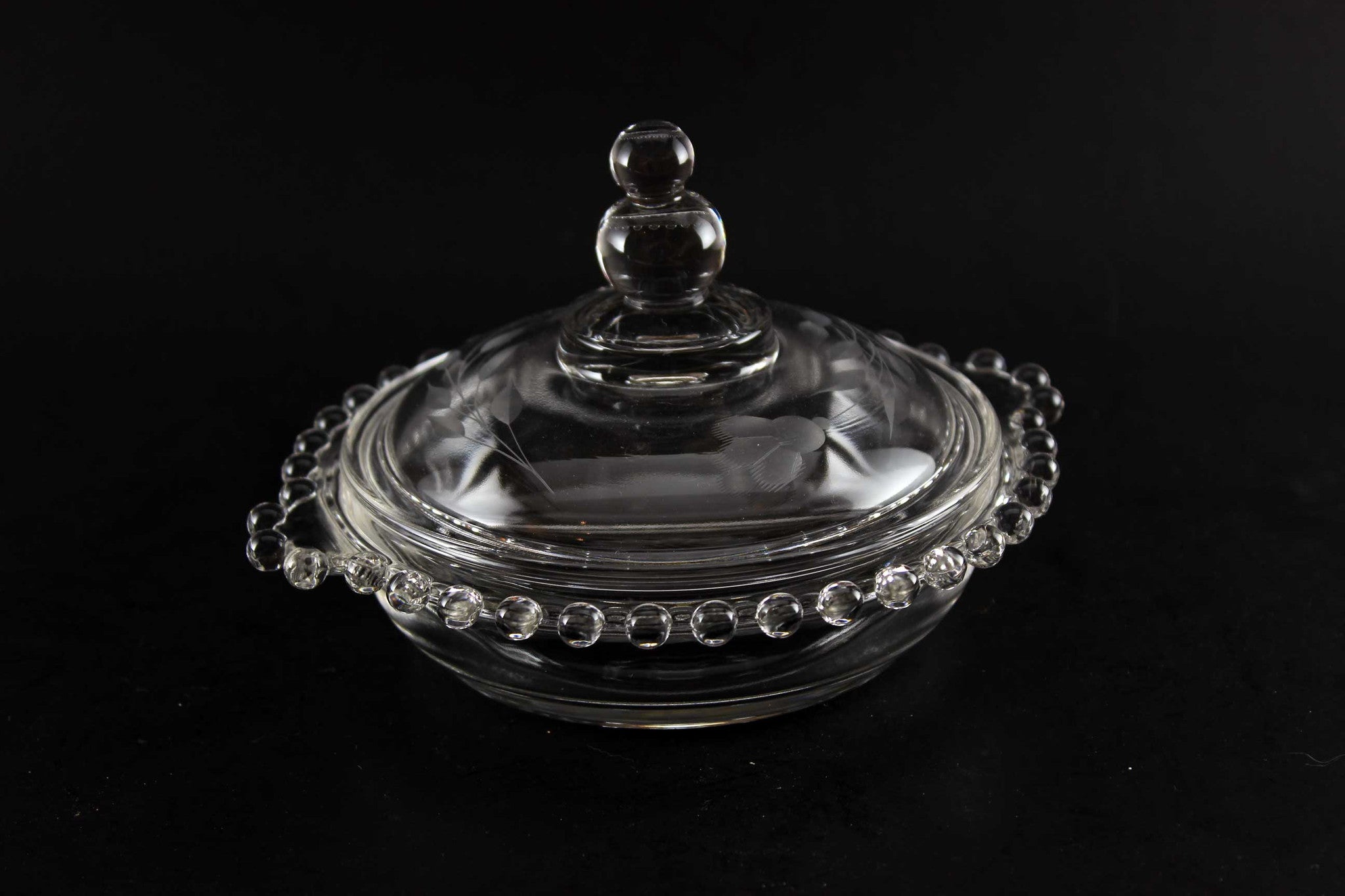 Hughes Corn Flower Candlewick Butter Dish