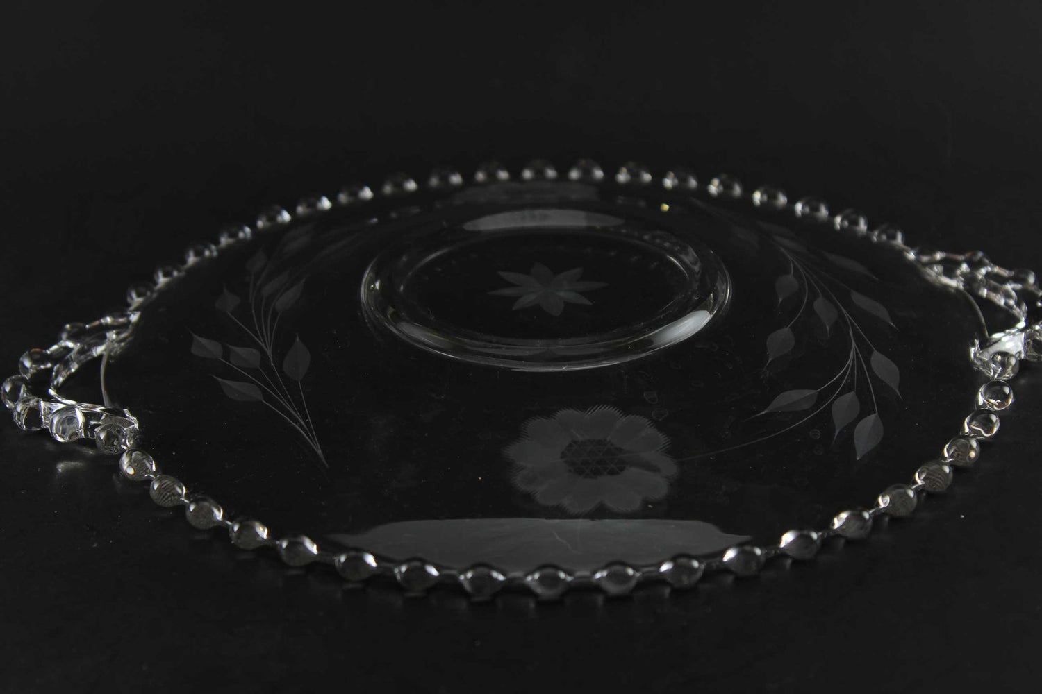 Hughes Candlewick Corn Flower Relish Dish