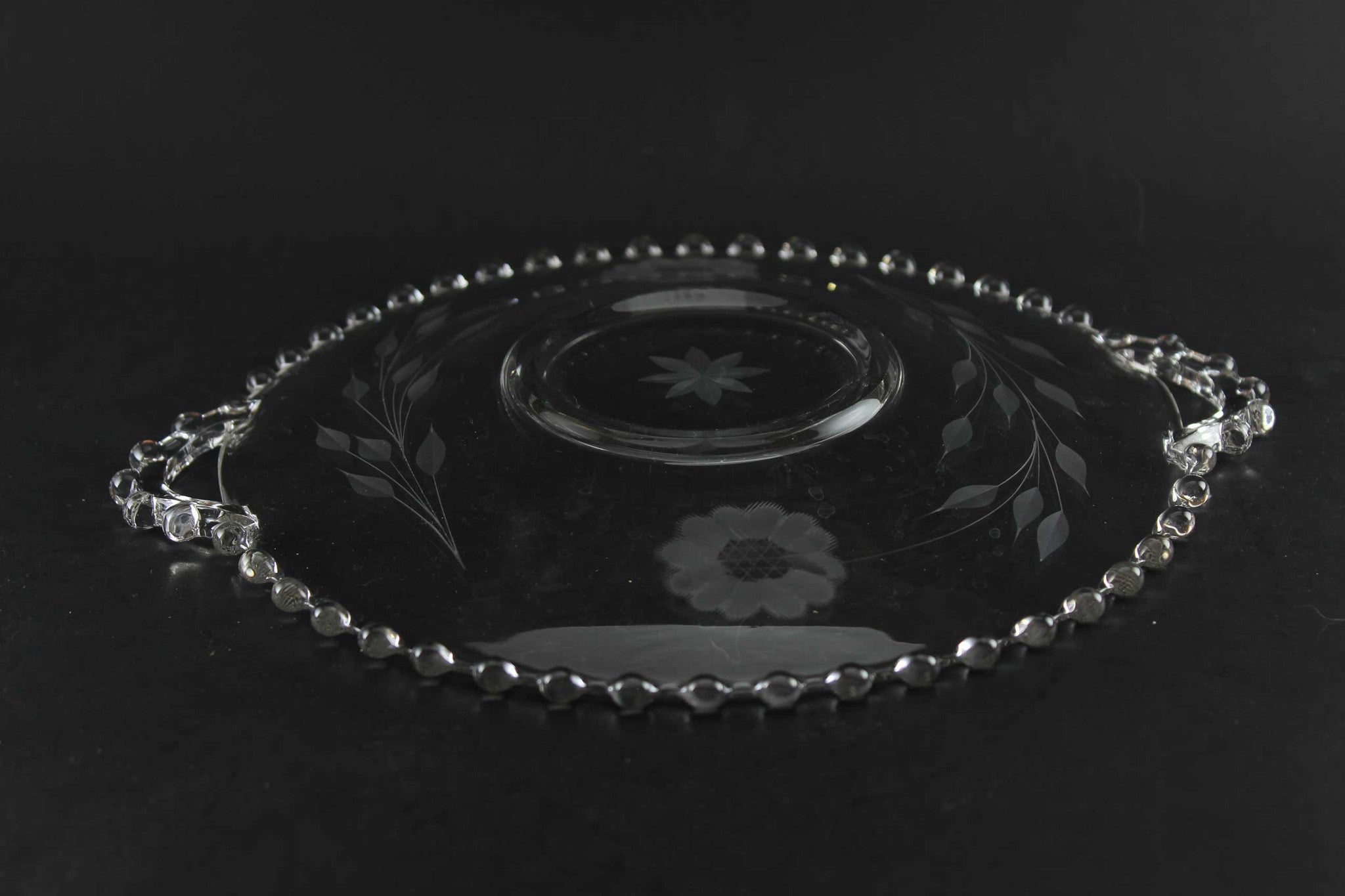 Hughes Candlewick Corn Flower Relish Dish