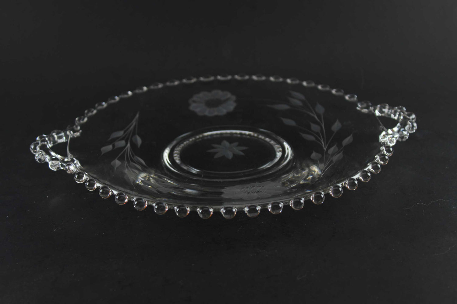 Hughes Candlewick Corn Flower Relish Dish