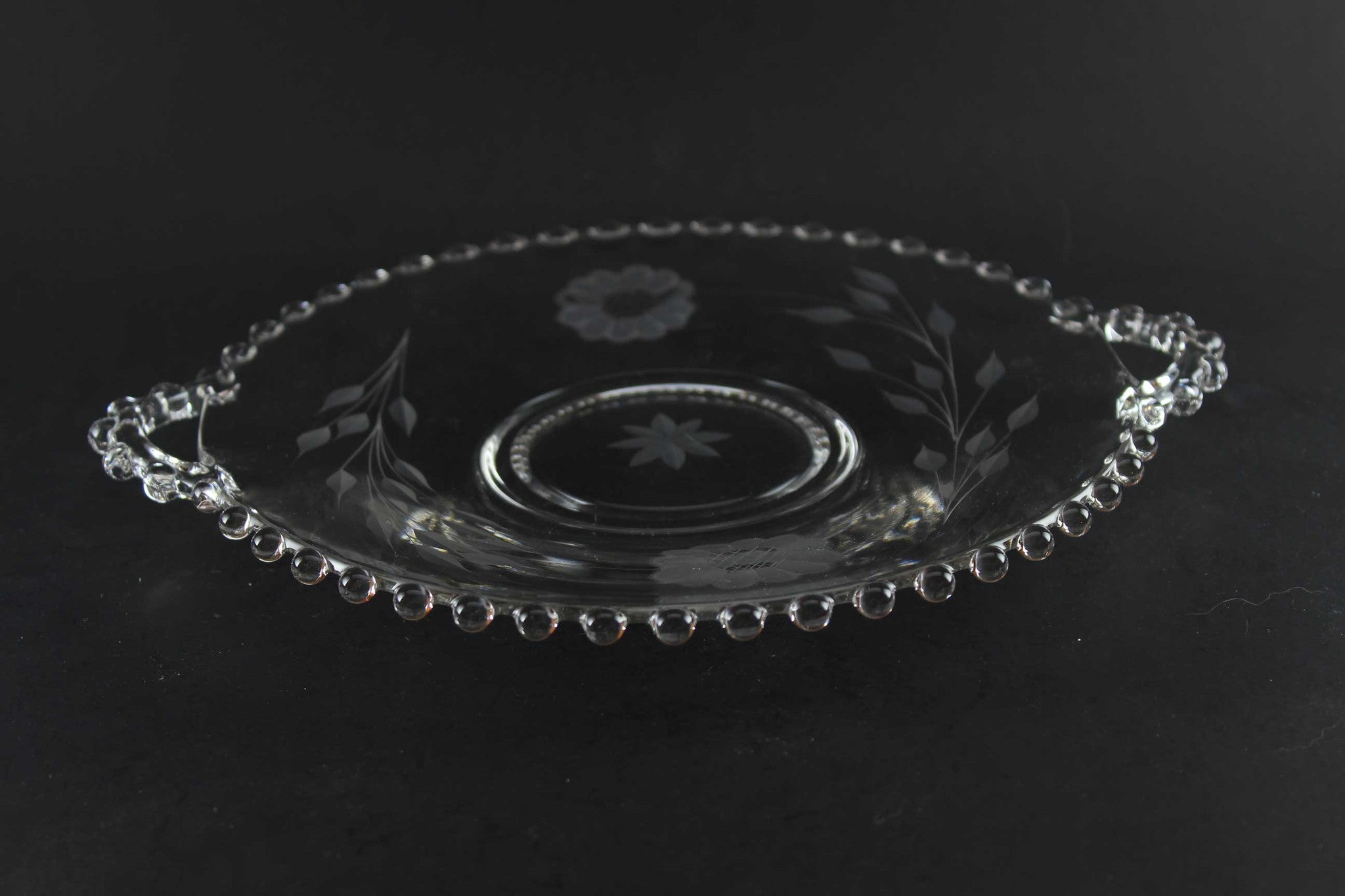 Hughes Candlewick Corn Flower Relish Dish