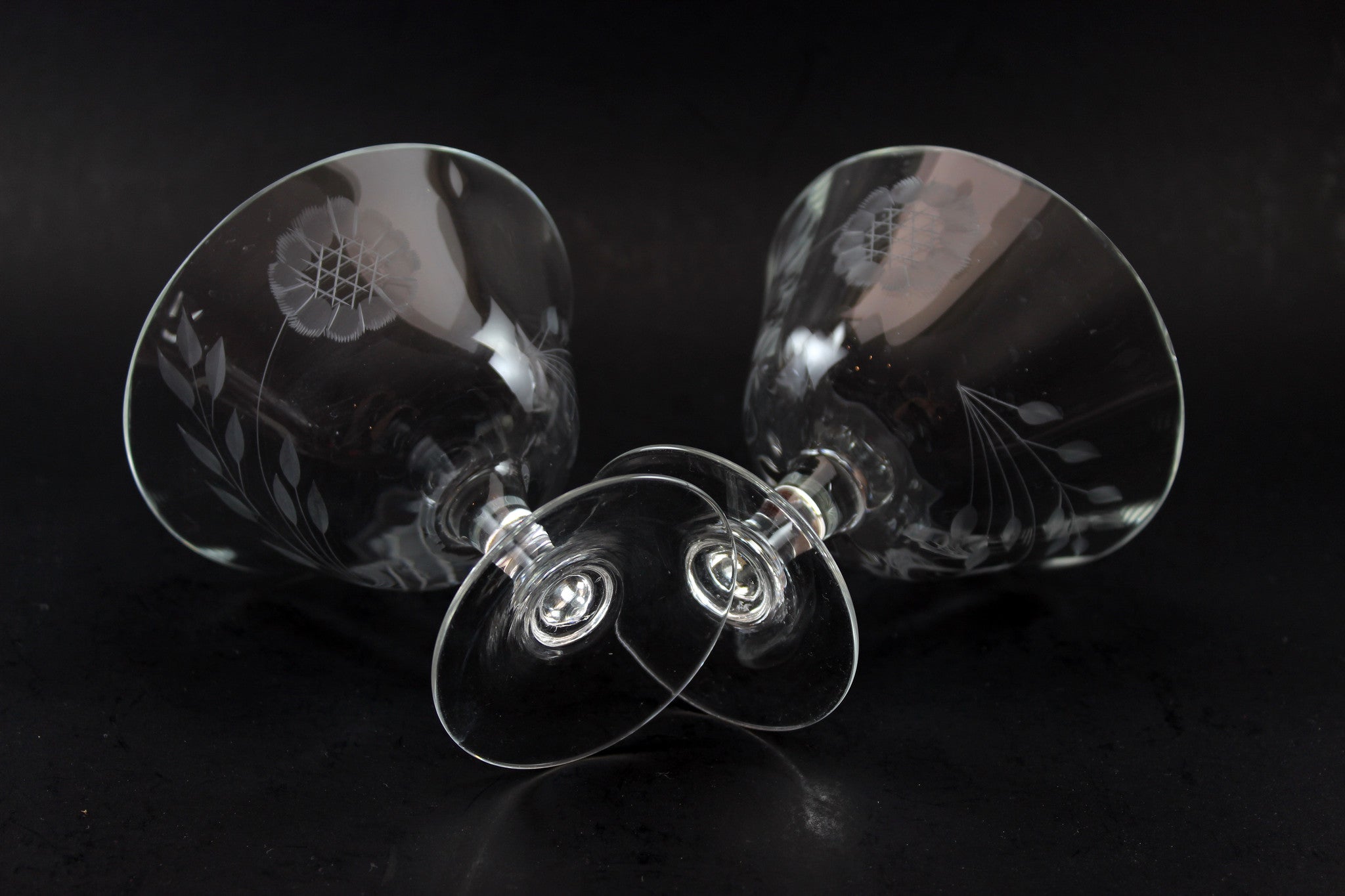 Hughes Cornflower Crystal Sorbet/Dessert Glasses