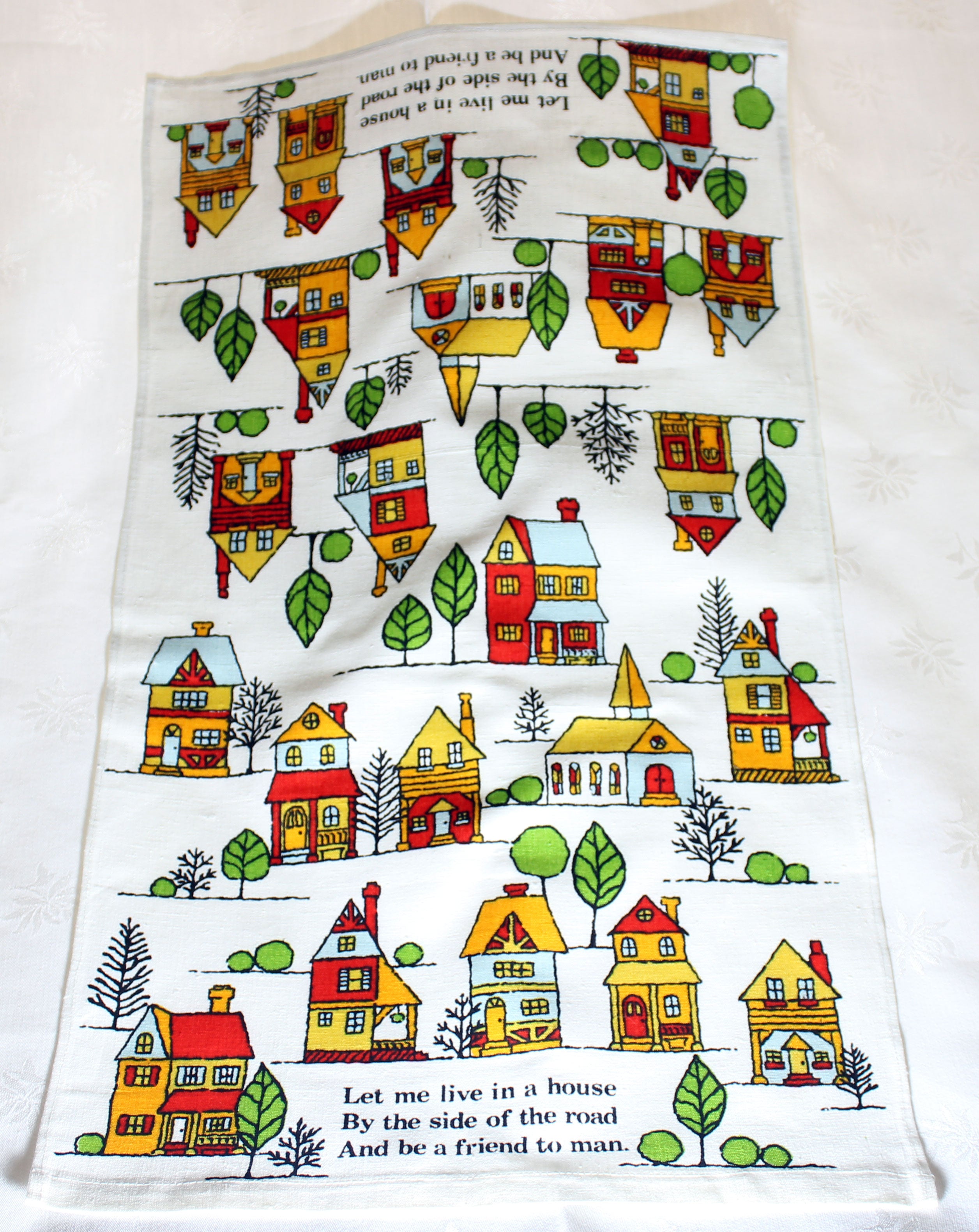 Cotton Tea Towel, Houses