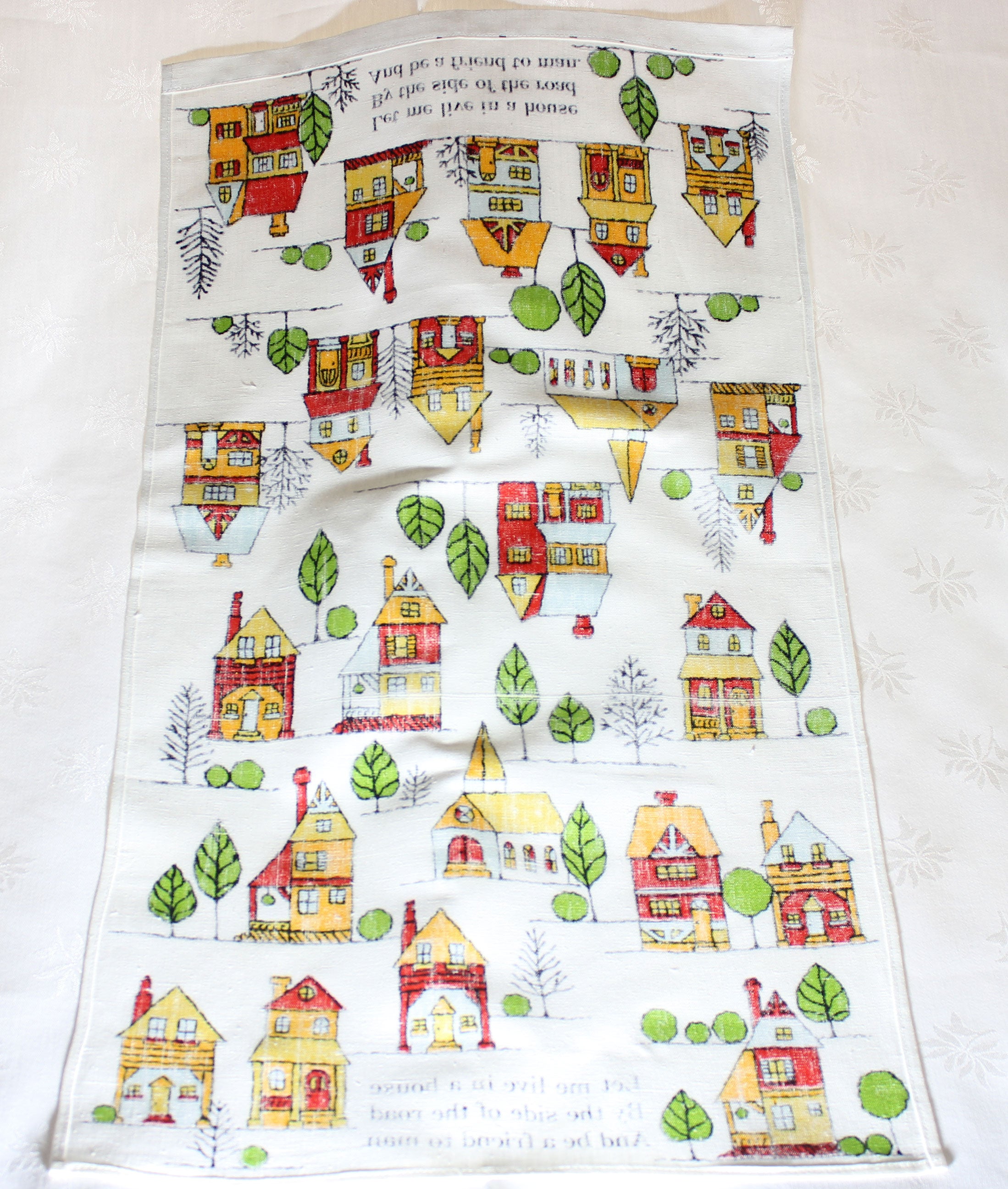 Cotton Tea Towel, Houses
