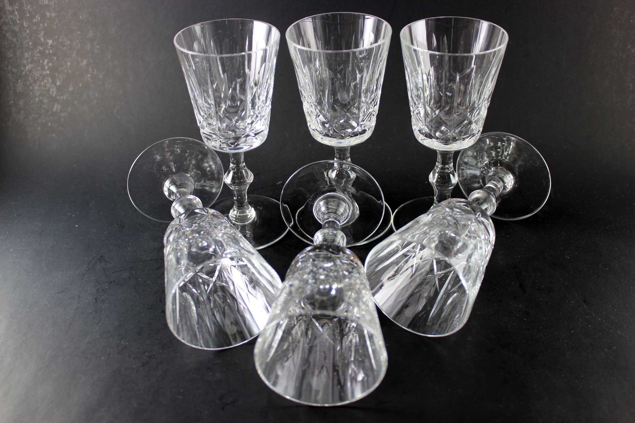Cross and Olive Crystal Sherry/Port Glasses