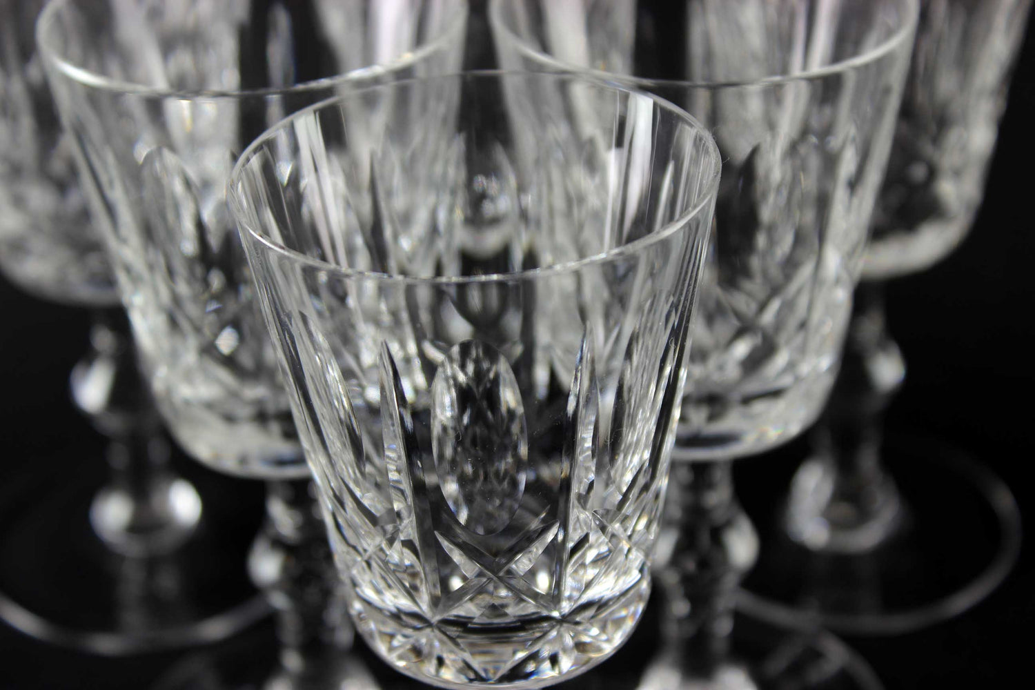 Cross and Olive Crystal Sherry/Port Glasses