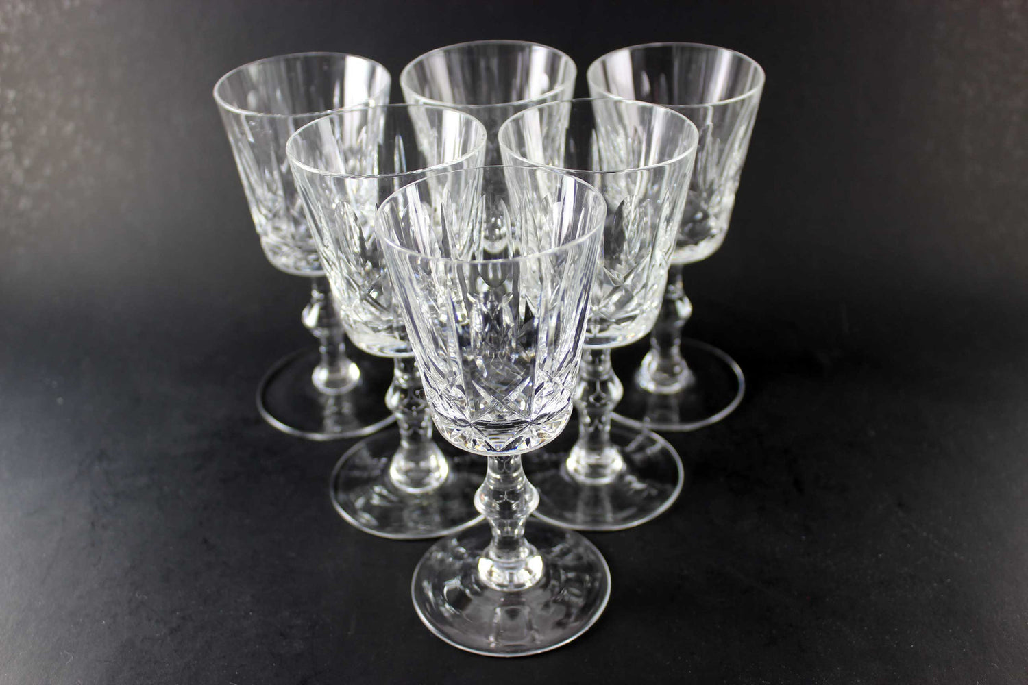 Cross and Olive Crystal Sherry/Port Glasses