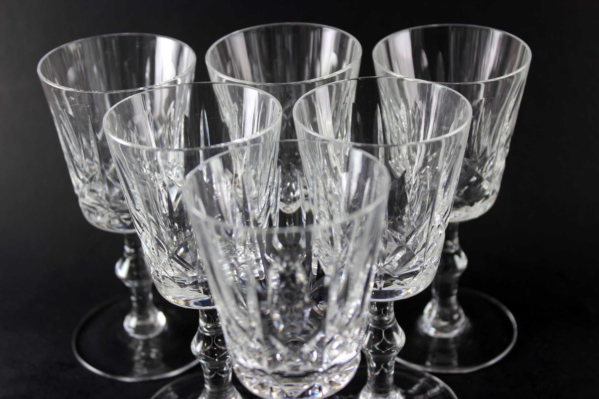 Cross and Olive Crystal Sherry/Port Glasses