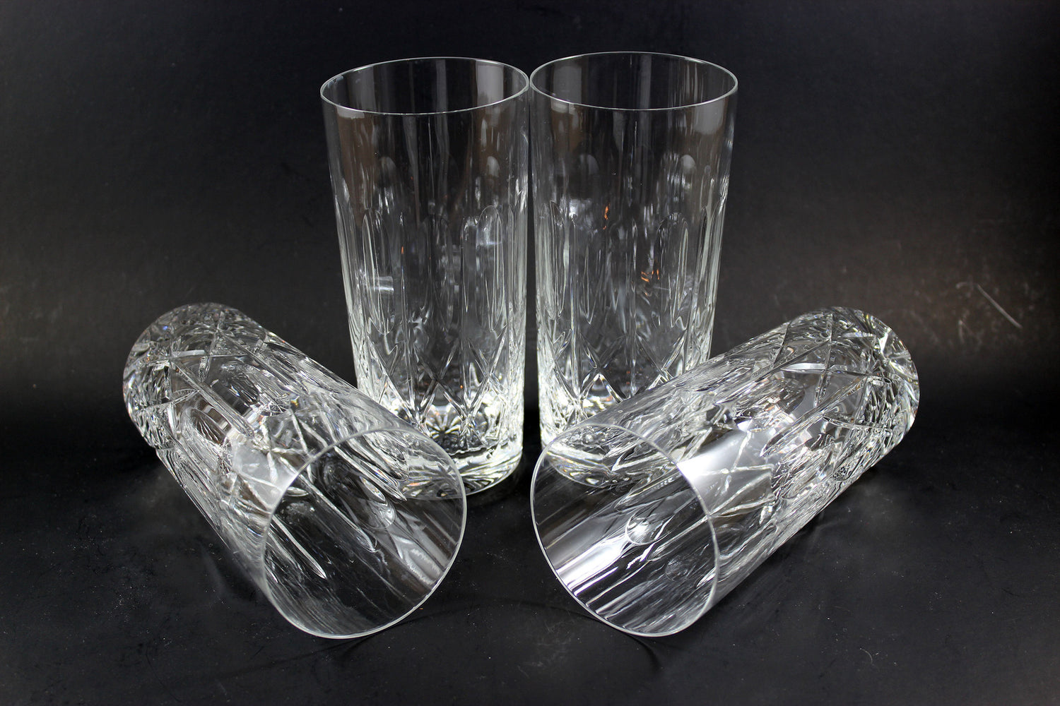 Cross and Olive Crystal High Ball Glasses