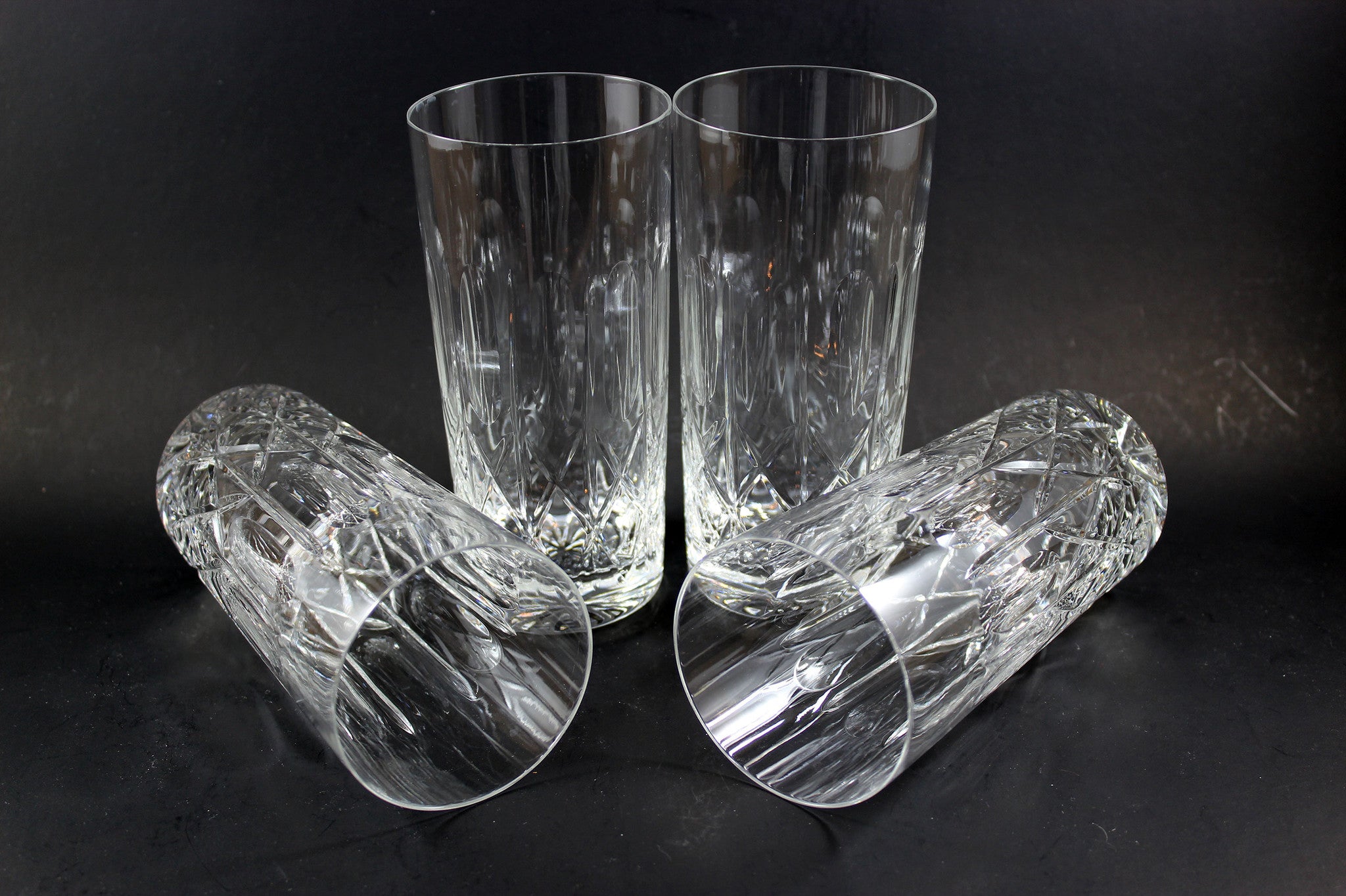 Cross and Olive Crystal High Ball Glasses