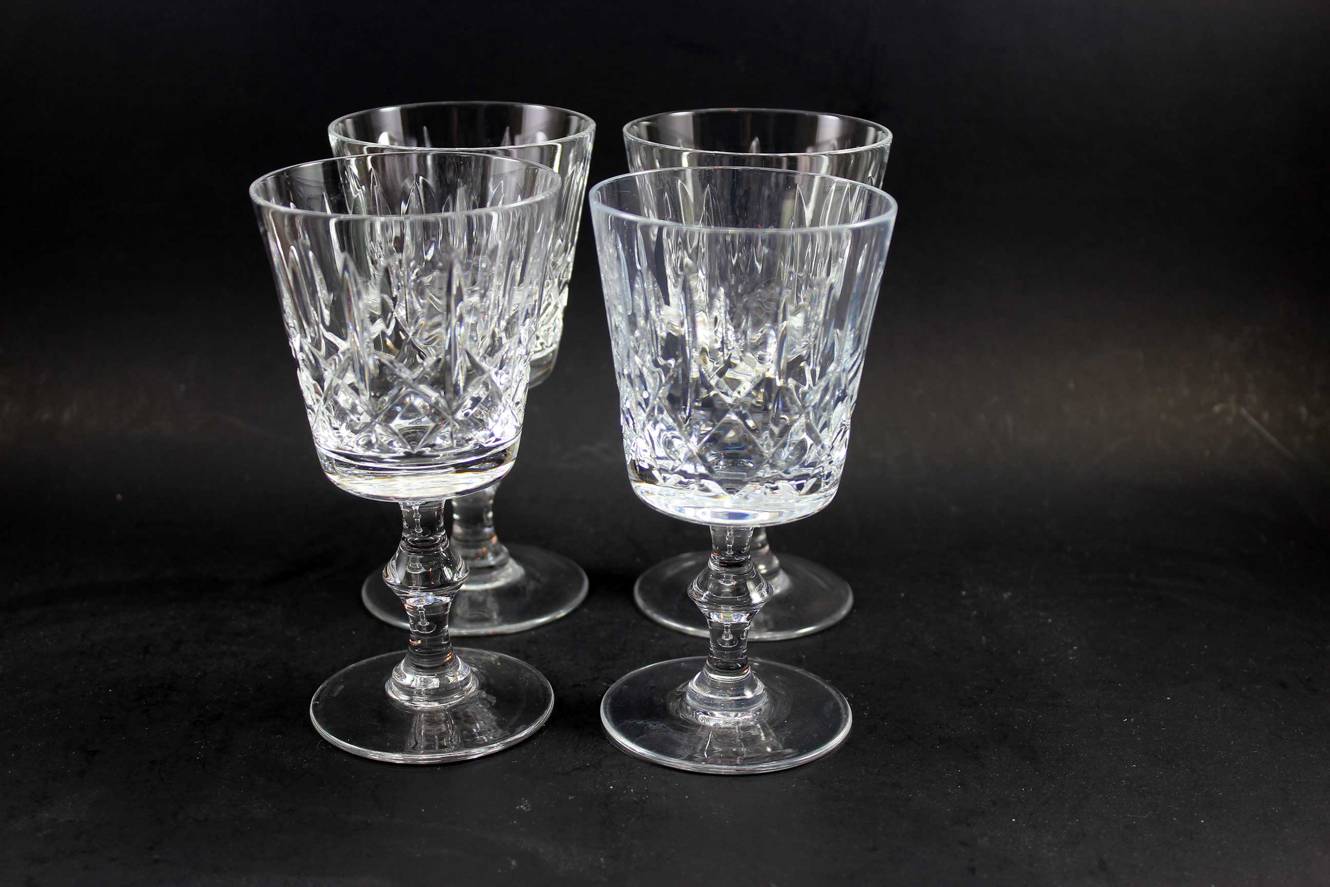 Cross and Olive Crystal, White Wine Glasses (4)