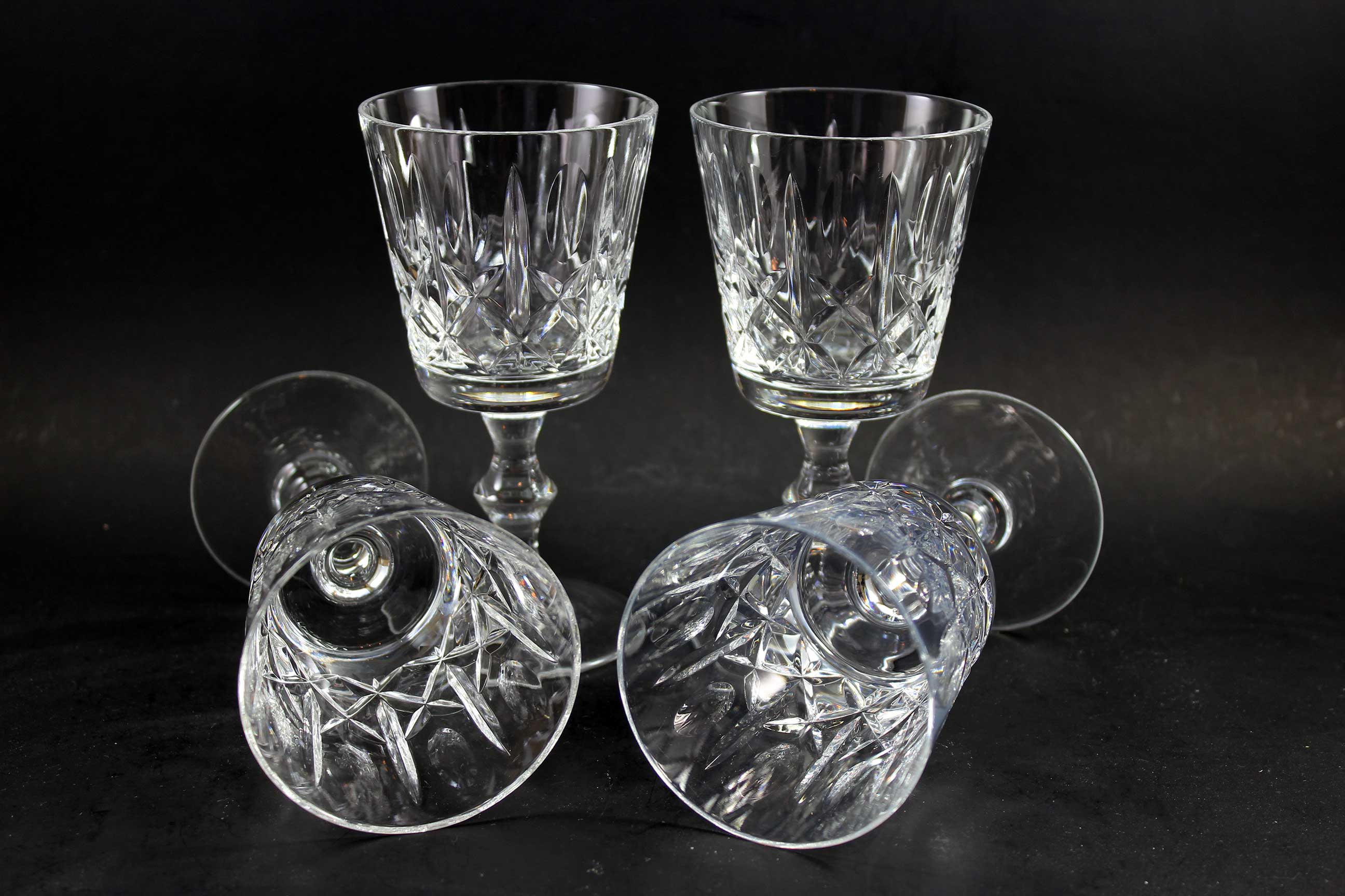 Cross and Olive Crystal, White Wine Glasses (4)