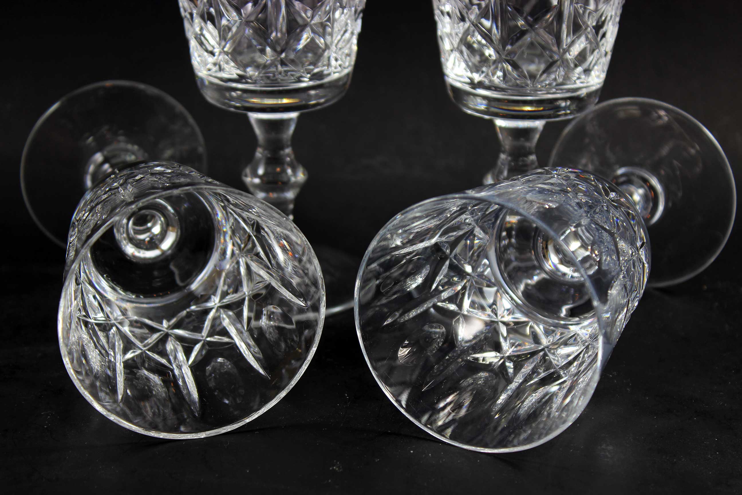 Cross and Olive Crystal, White Wine Glasses (4)