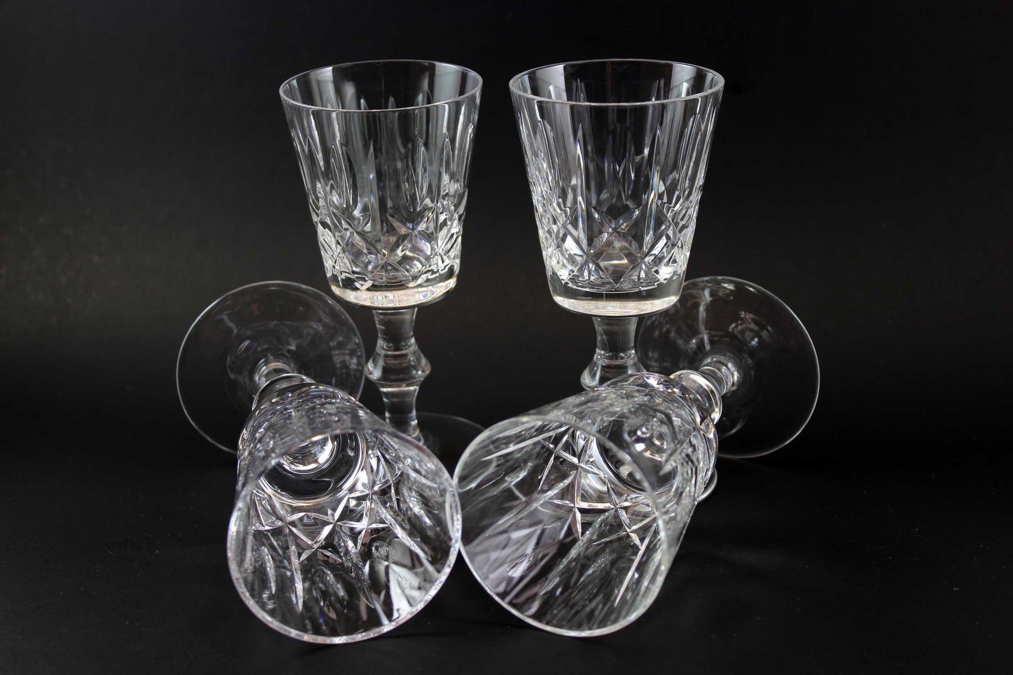 Cross and Olive Crystal White Wine Glasses (4)