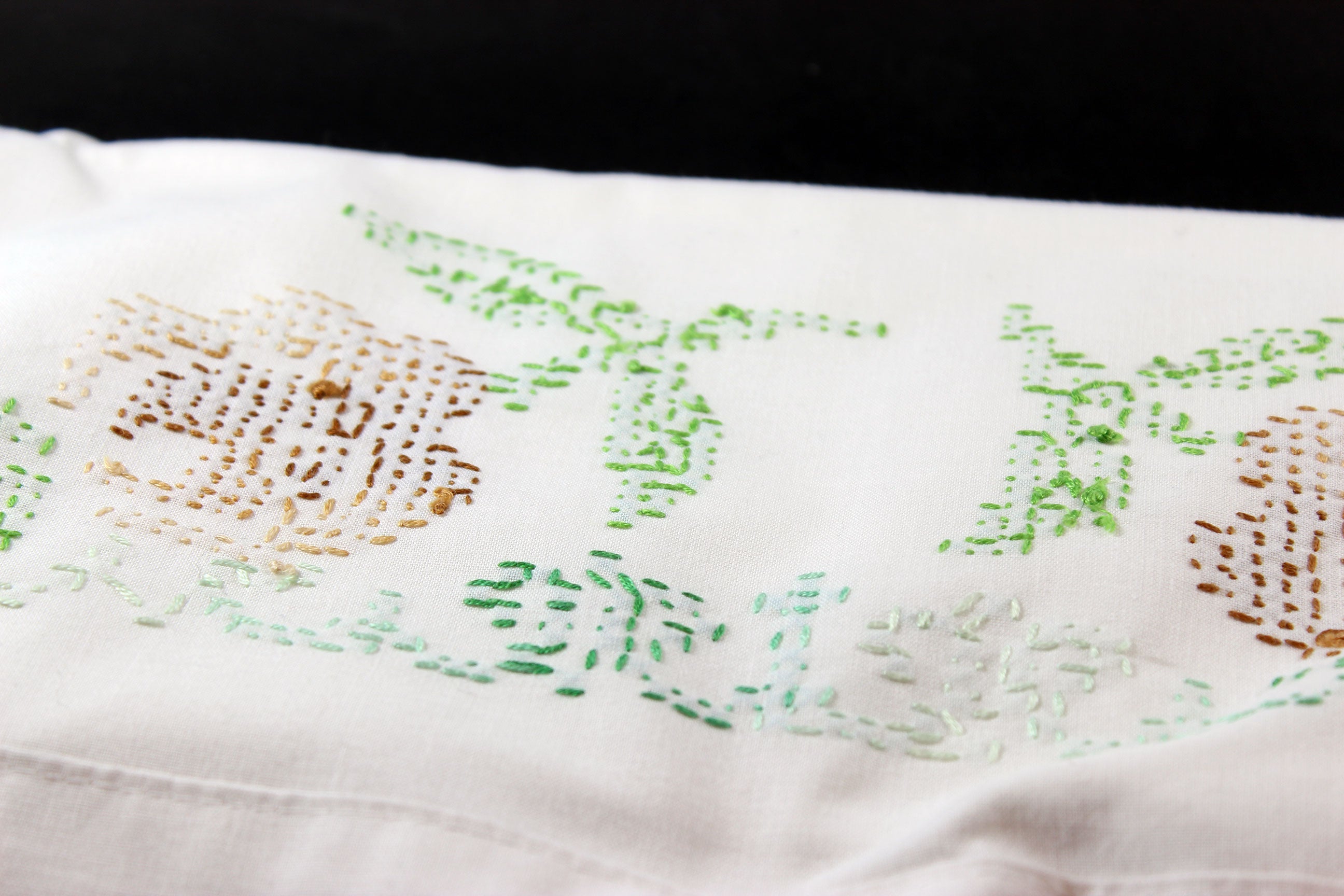 Vintage Cross Stitched Pillow Cases