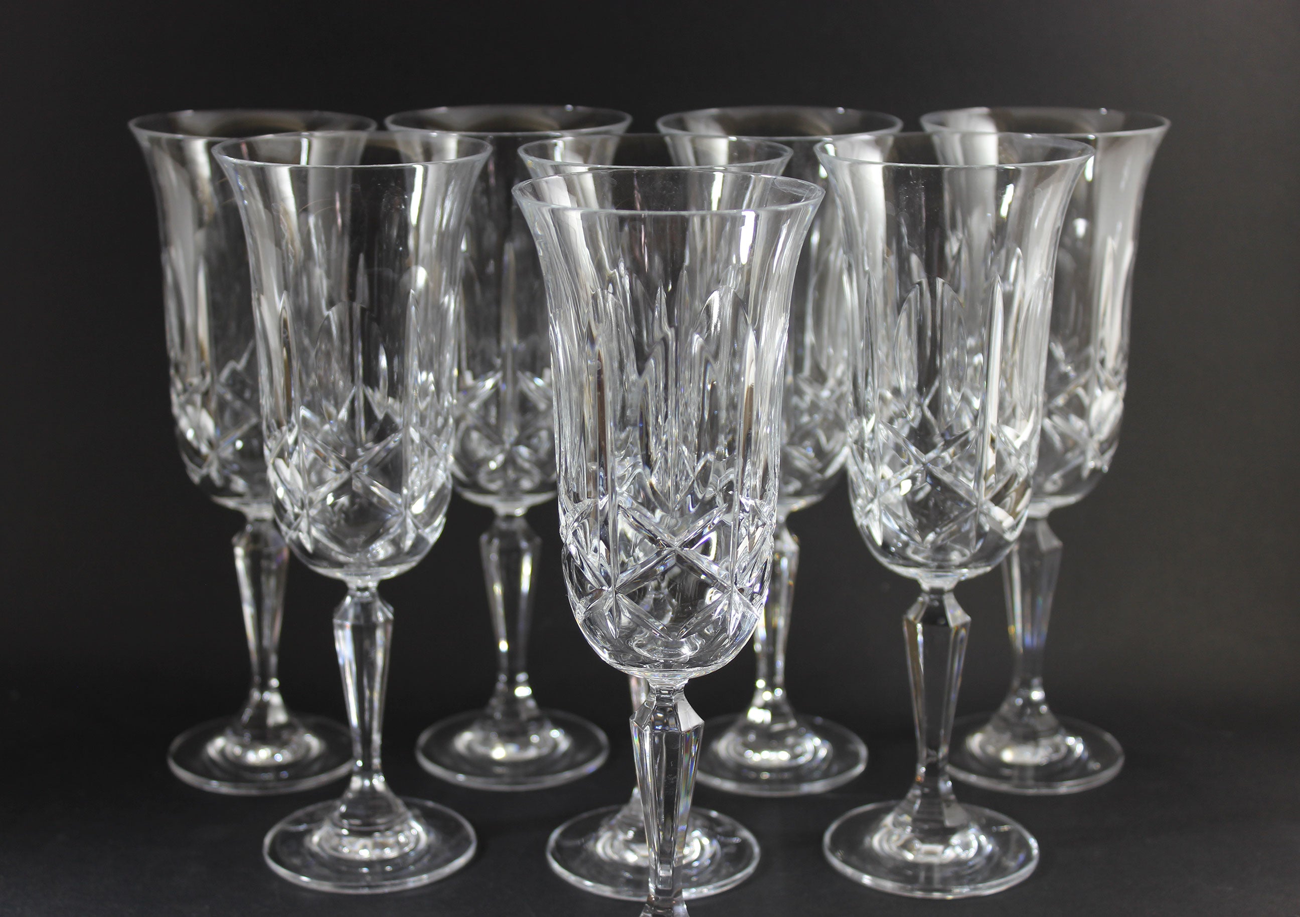 Cross and Olive Crystal Champagne Flute