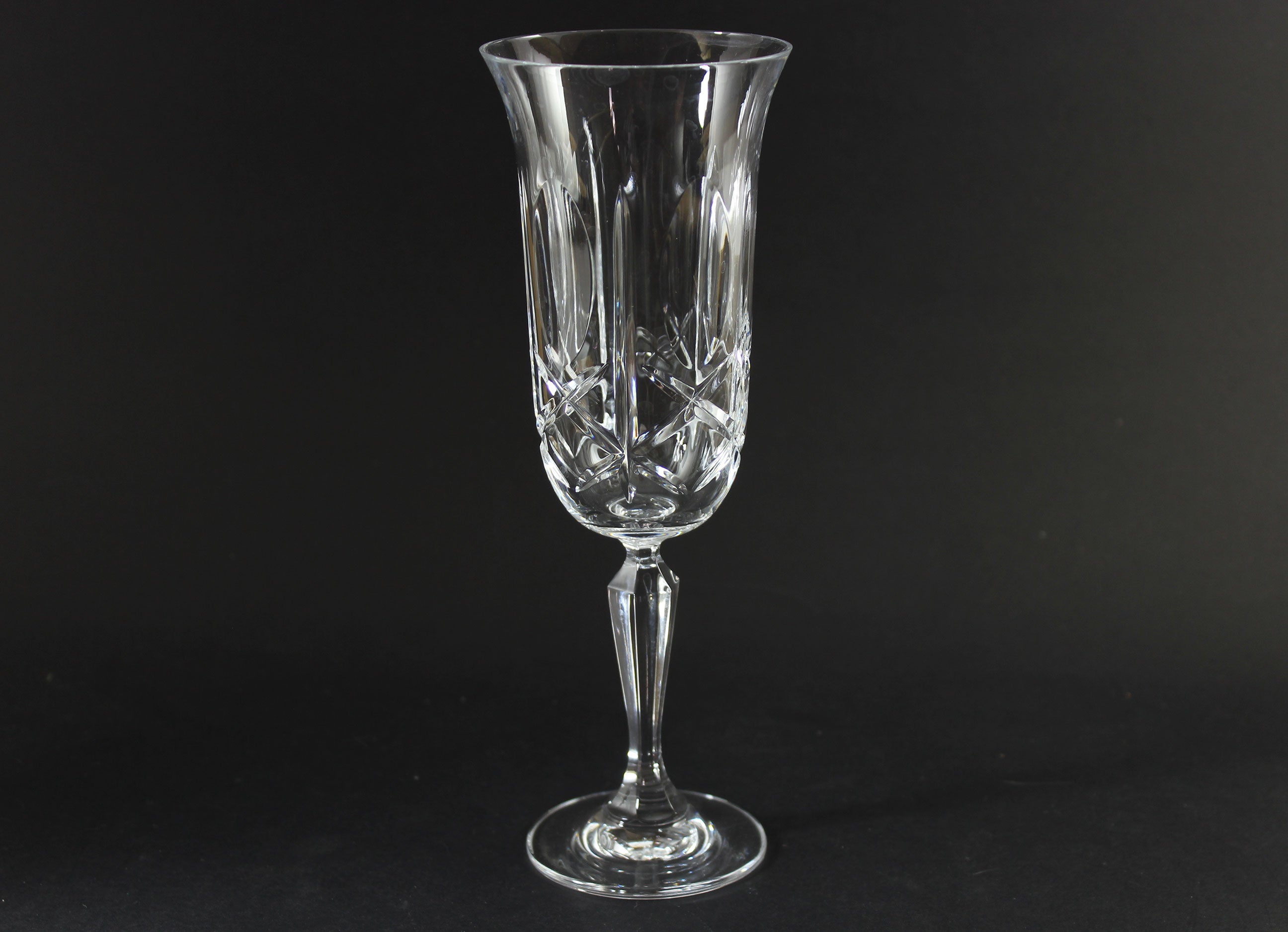 Cross and Olive Crystal Champagne Flute