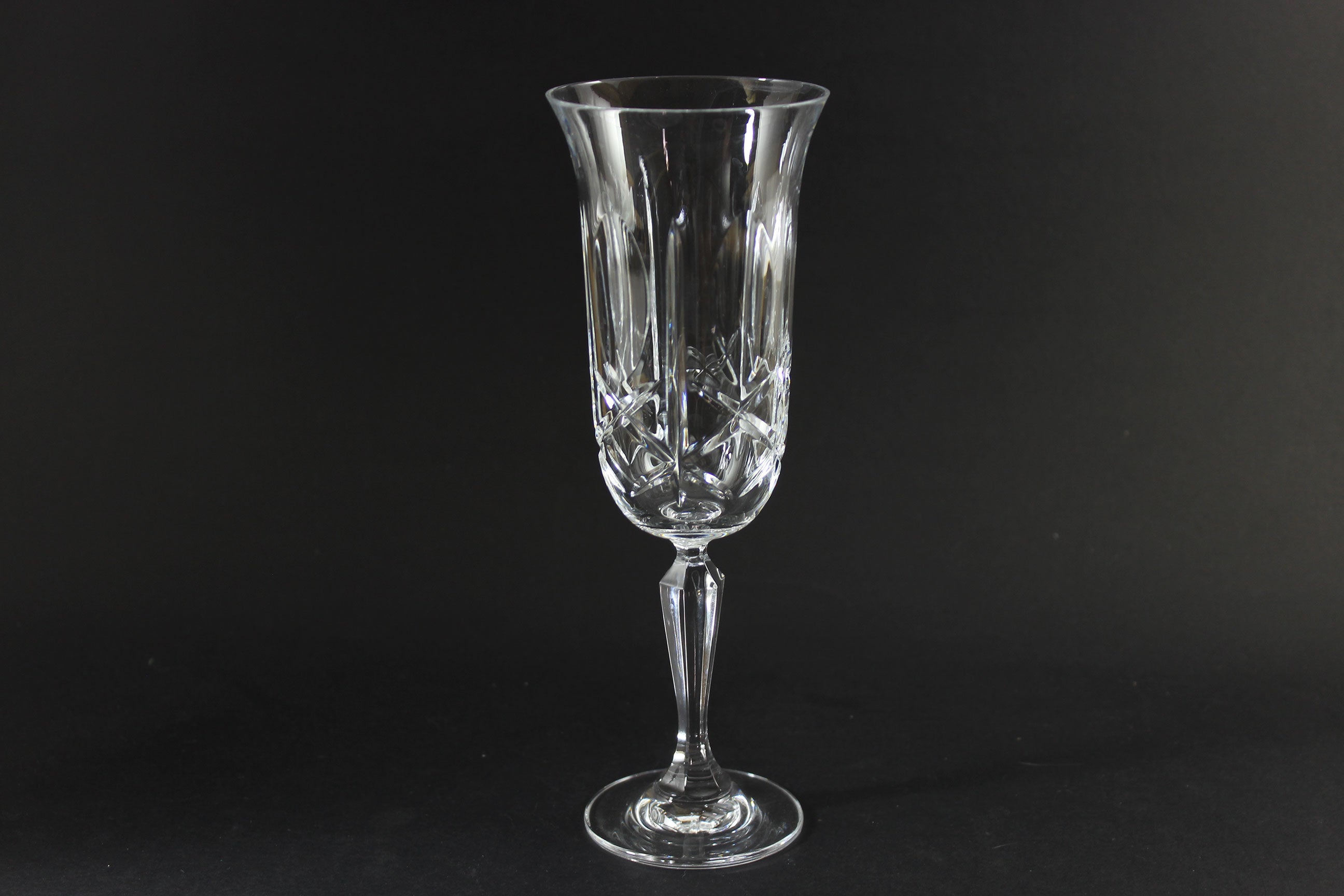 Cross and Olive Crystal Champagne Flute