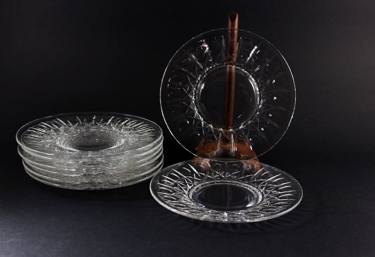 Cross and Olive Crystal, Dessert Plates