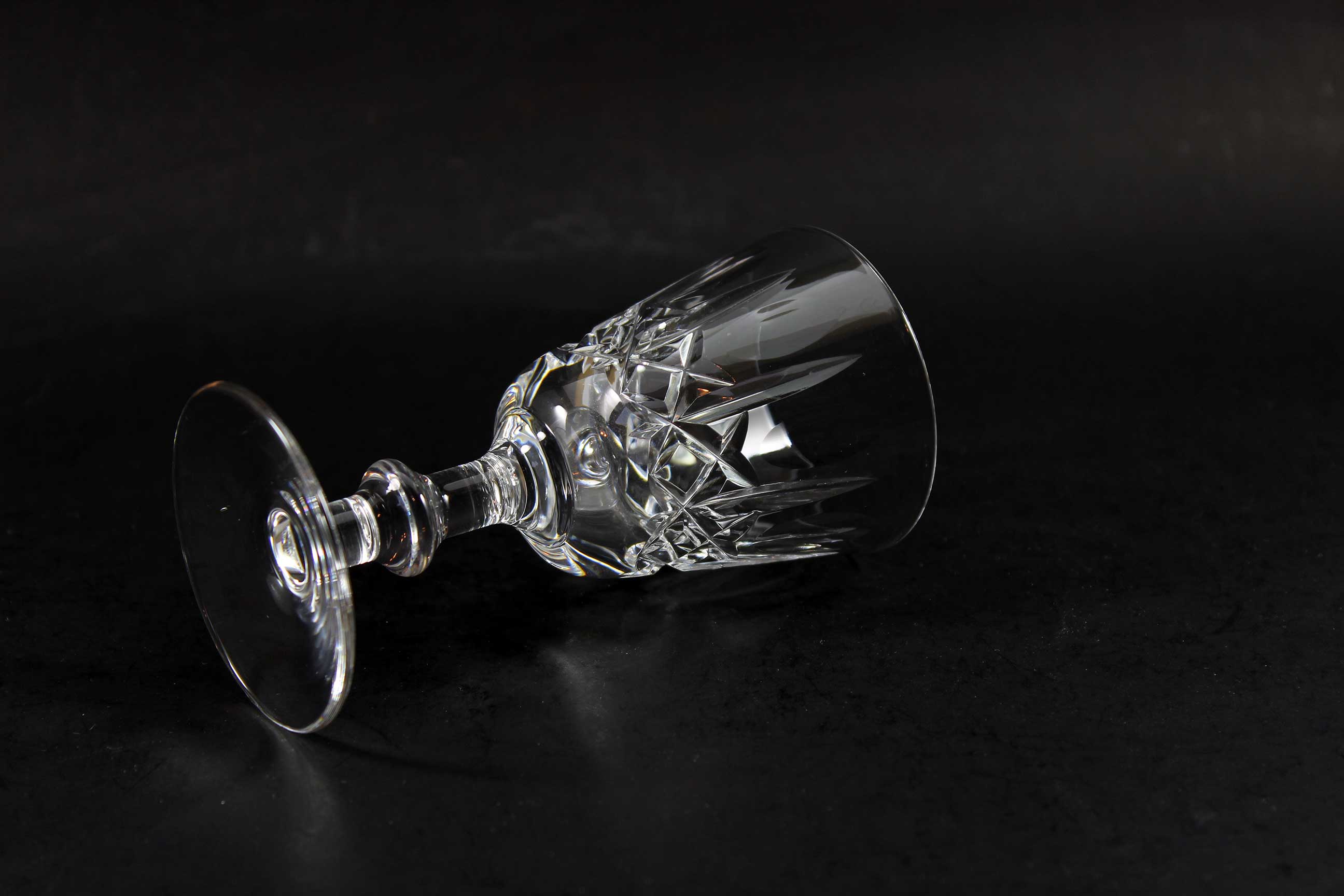 Cross and Olive Crystal, Sherry or Port Glasses
