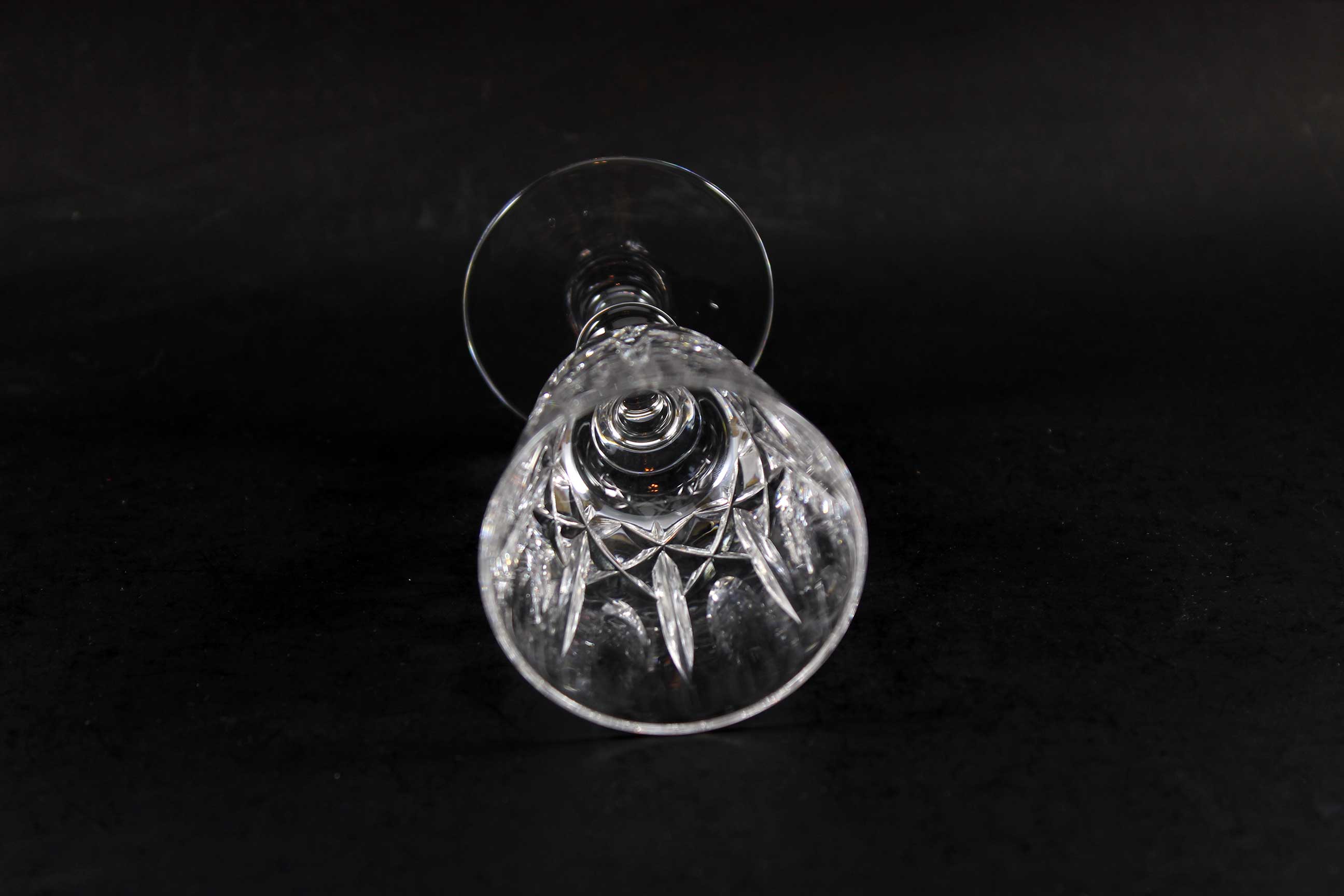 Cross and Olive Crystal, Sherry or Port Glasses