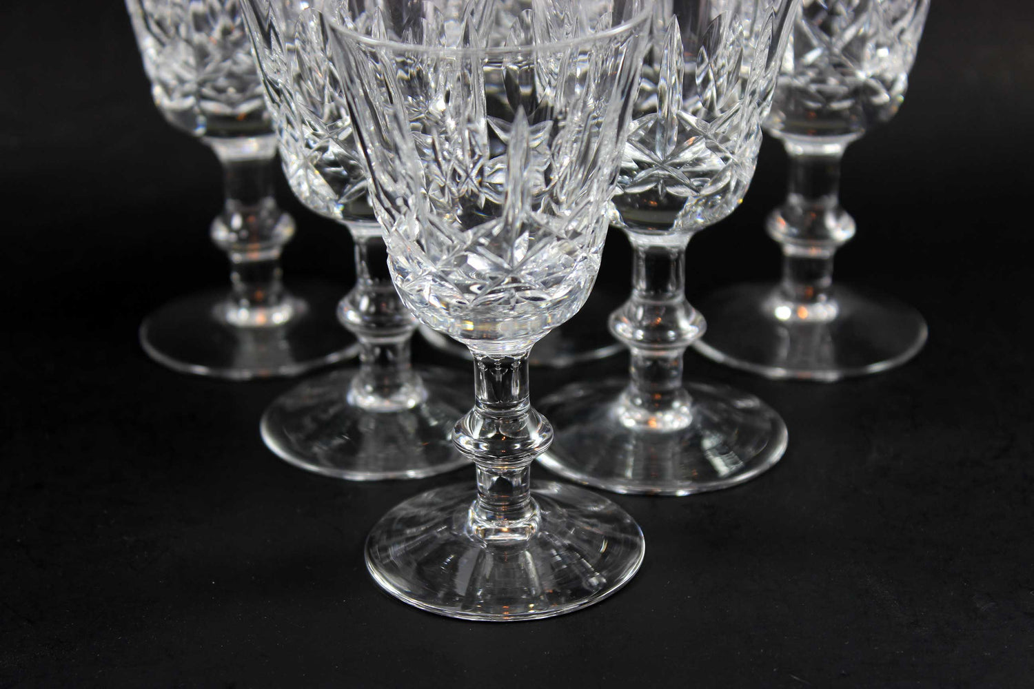Cross and Olive Crystal,  Sherry or Port Glasses