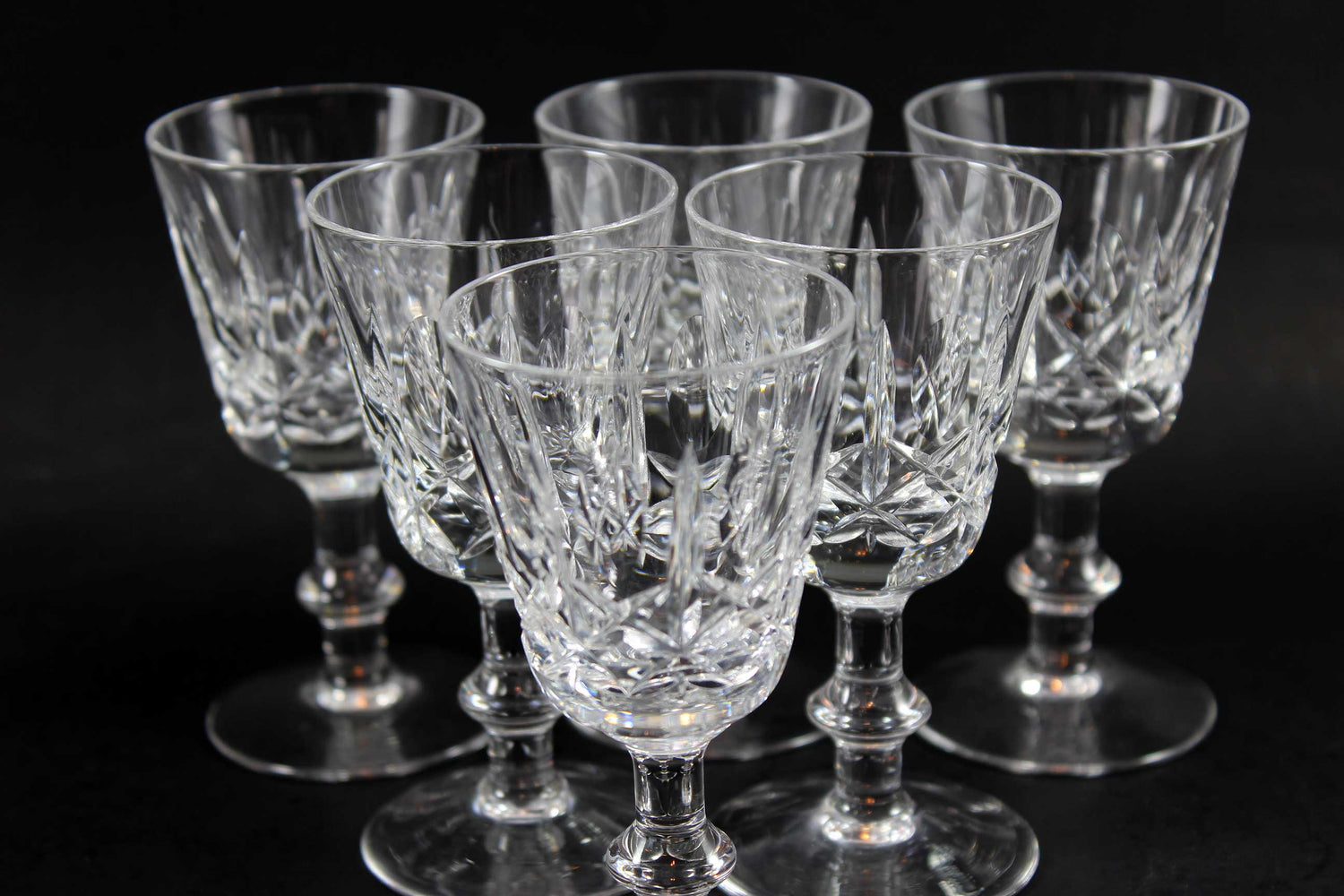 Cross and Olive Crystal,  Sherry or Port Glasses