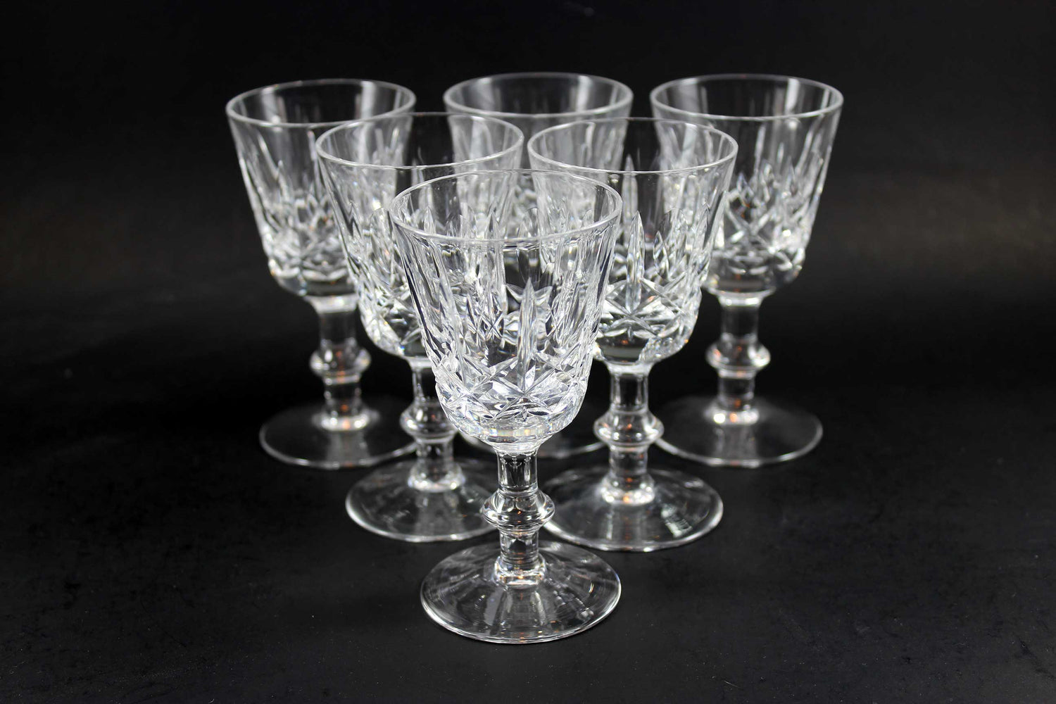 Cross and Olive Crystal,  Sherry or Port Glasses