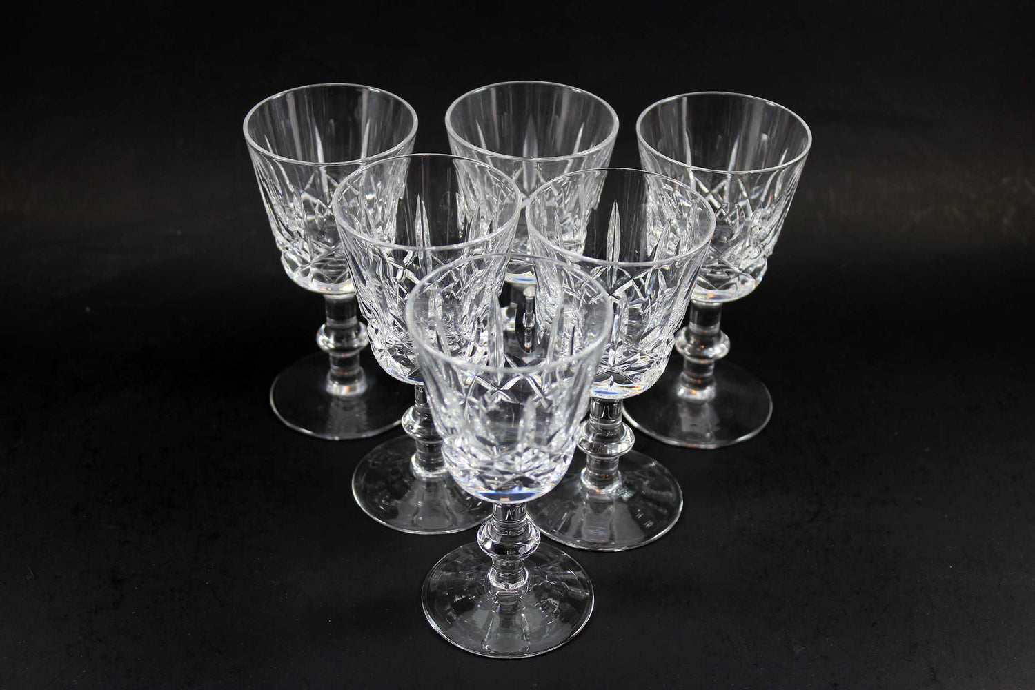 Cross and Olive Crystal,  Sherry or Port Glasses