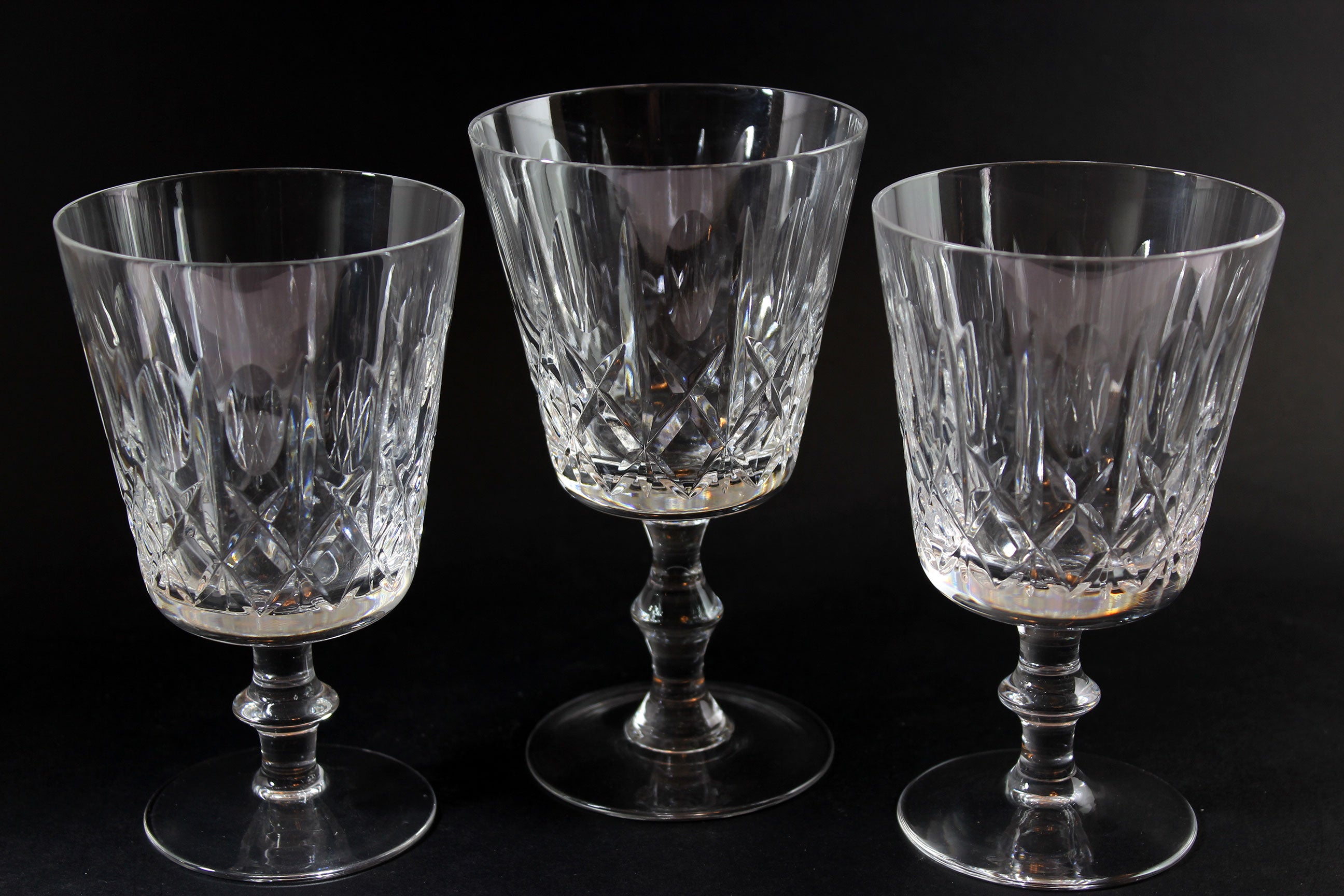 Cross and Olive Crystal, Water Glasses (4)
